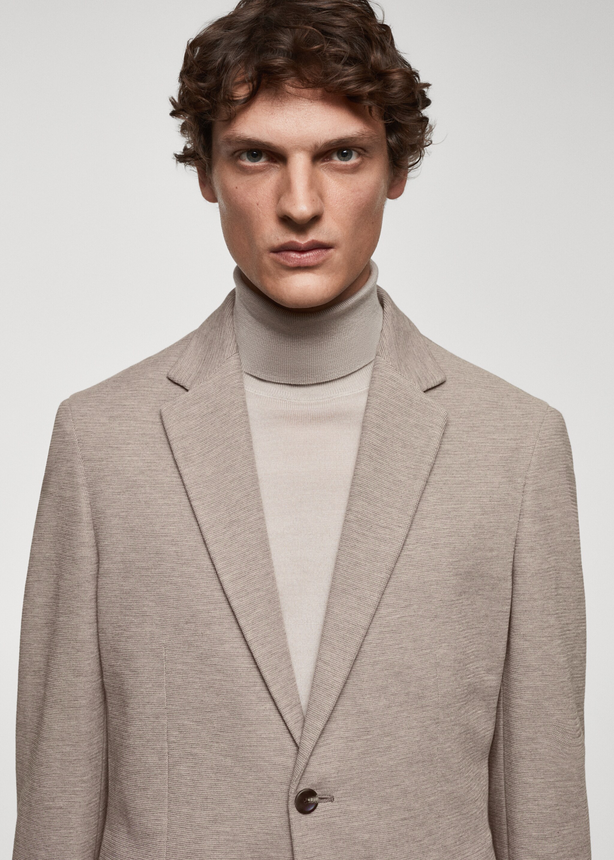 Strukirani slim fit pamučni sako - Detalji artikla 1