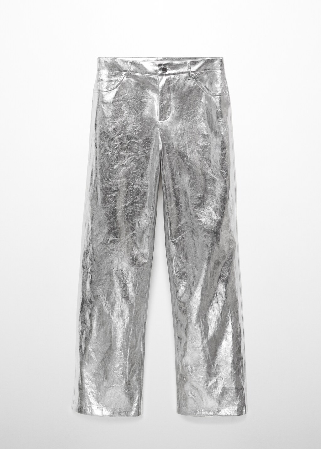 Metalised wideleg trousers - Women | MANGO OUTLET USA Metalised wideleg trousers - Women | MANGO OUTLET USA