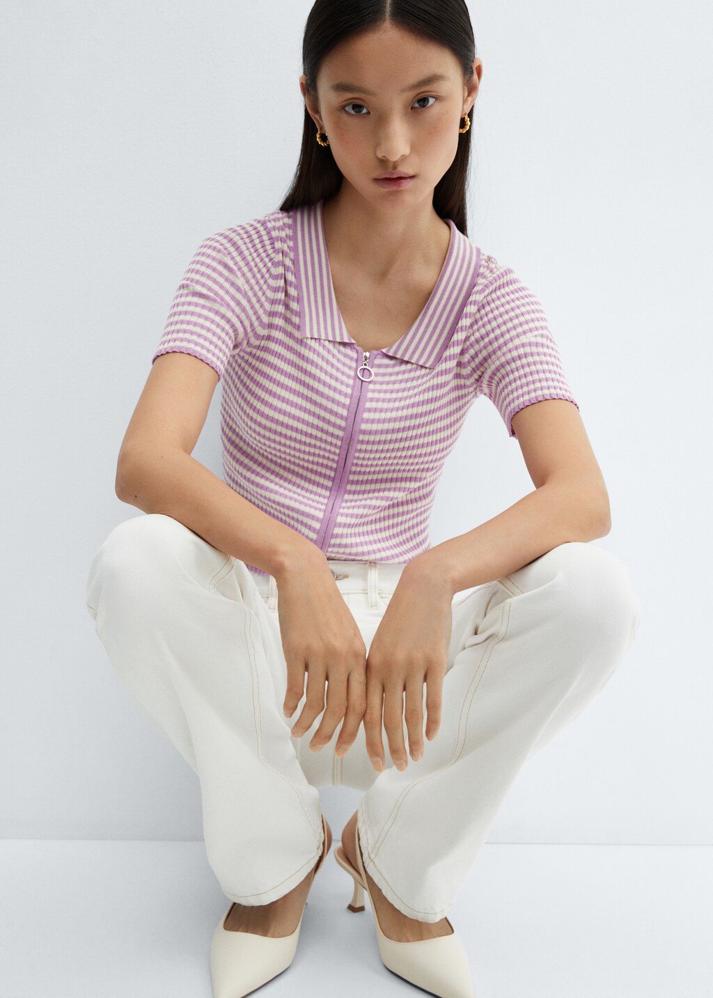 トップス 90s zip up arm detail polo 90s zip up arm detail polo