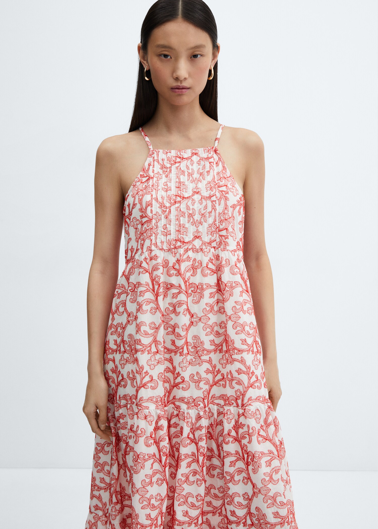 Embroidered cotton dress - Medium plane