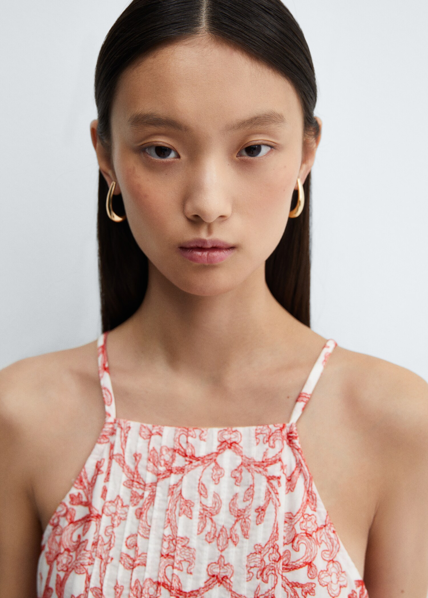 Embroidered cotton dress - Details of the article 1