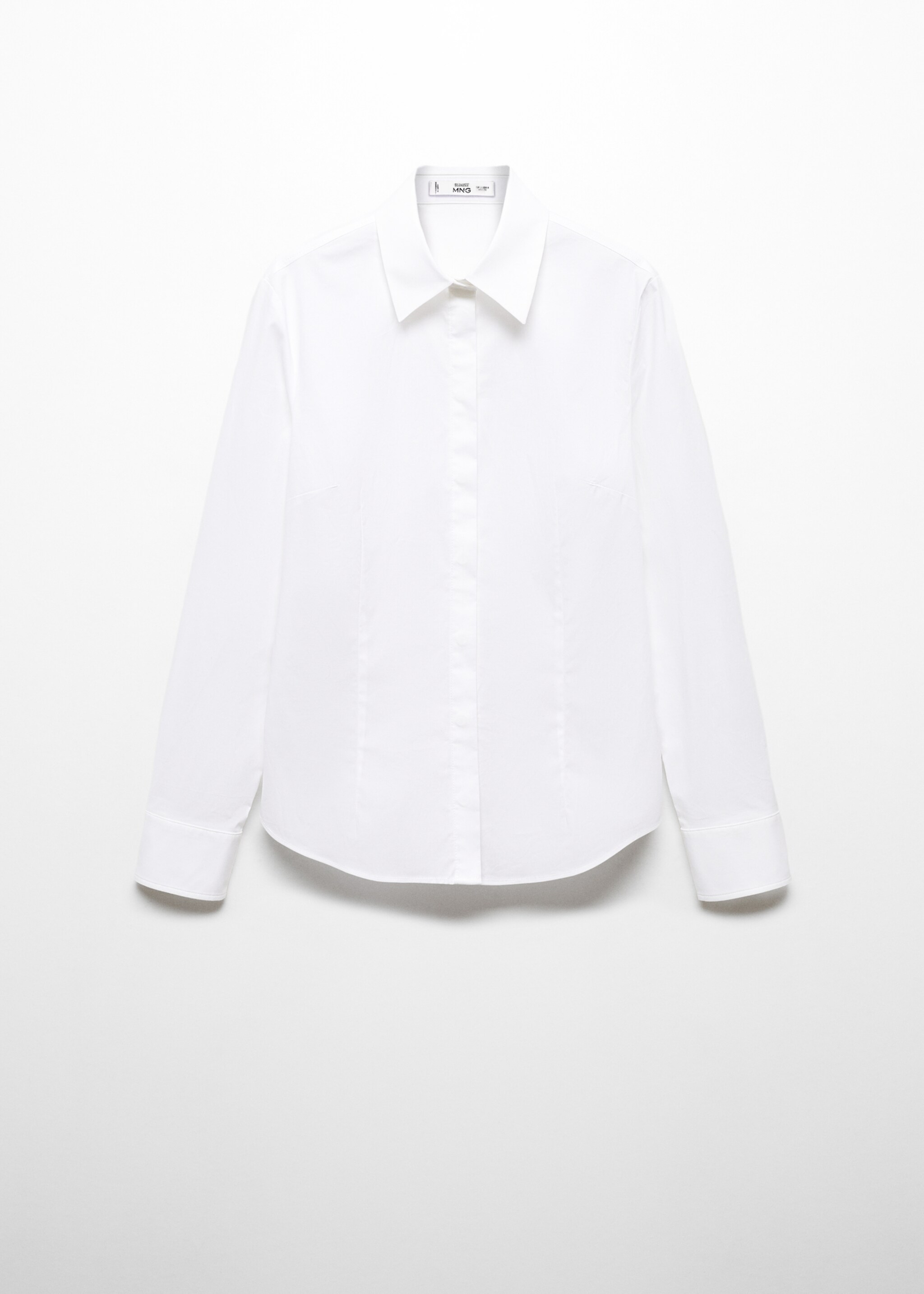 Getailleerde katoenen blouse - Artikel zonder model, Wit. Ref: 67093261-00.