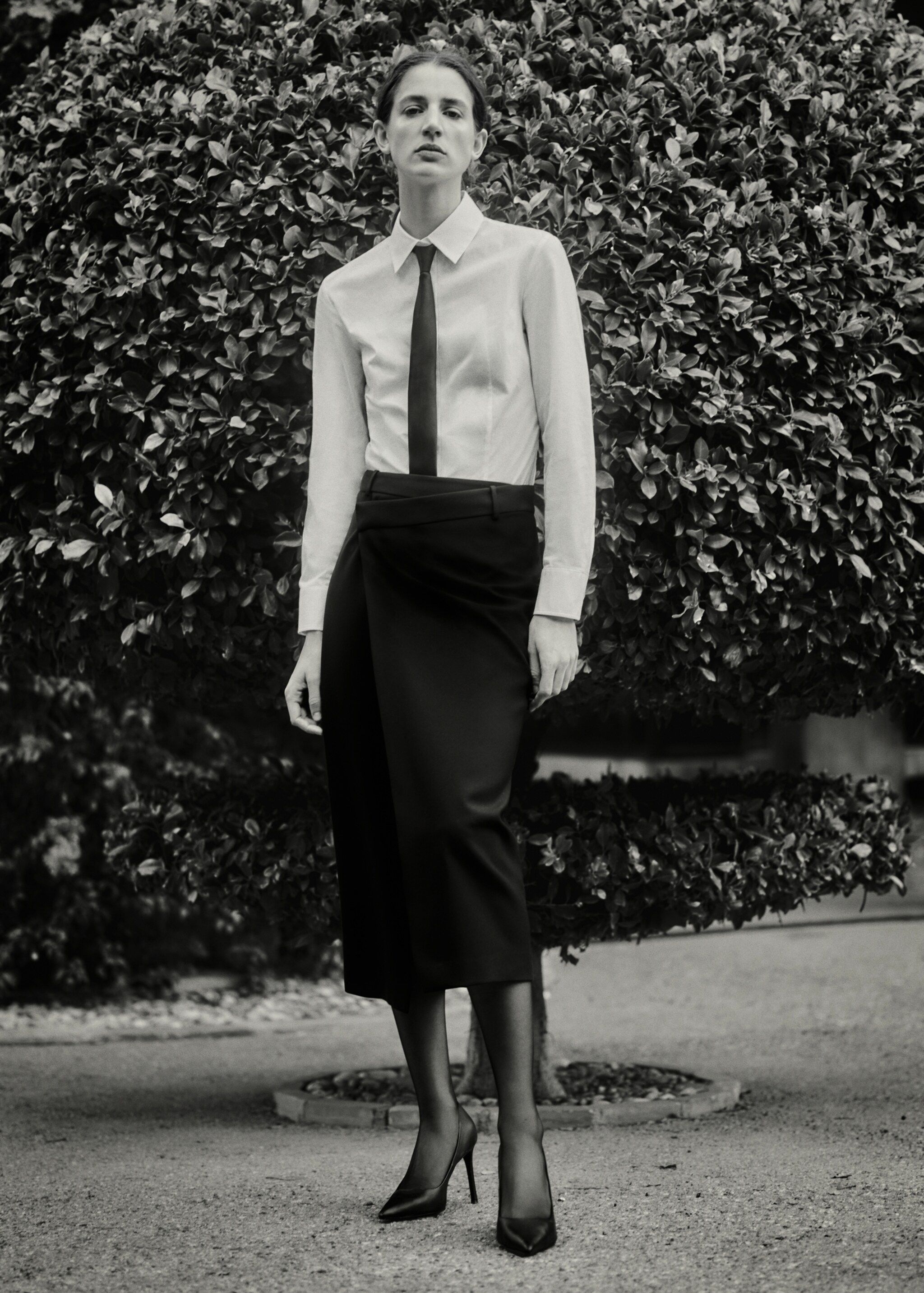 Getailleerde katoenen blouse - Detail van het artikel 6, Wit. Ref: 67093261-00.