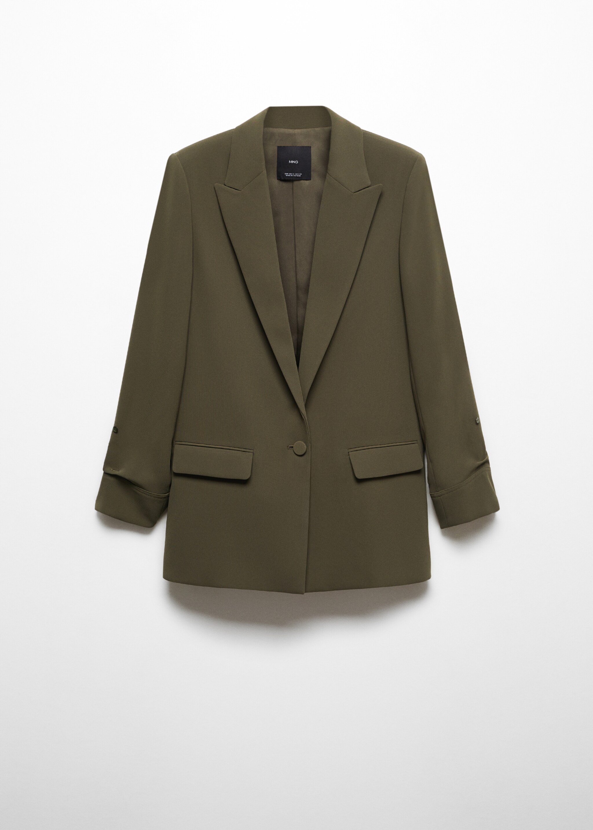 Tailored jacket with turn-down sleeves - Article without model, Khaki. Ref: 67093264-00.