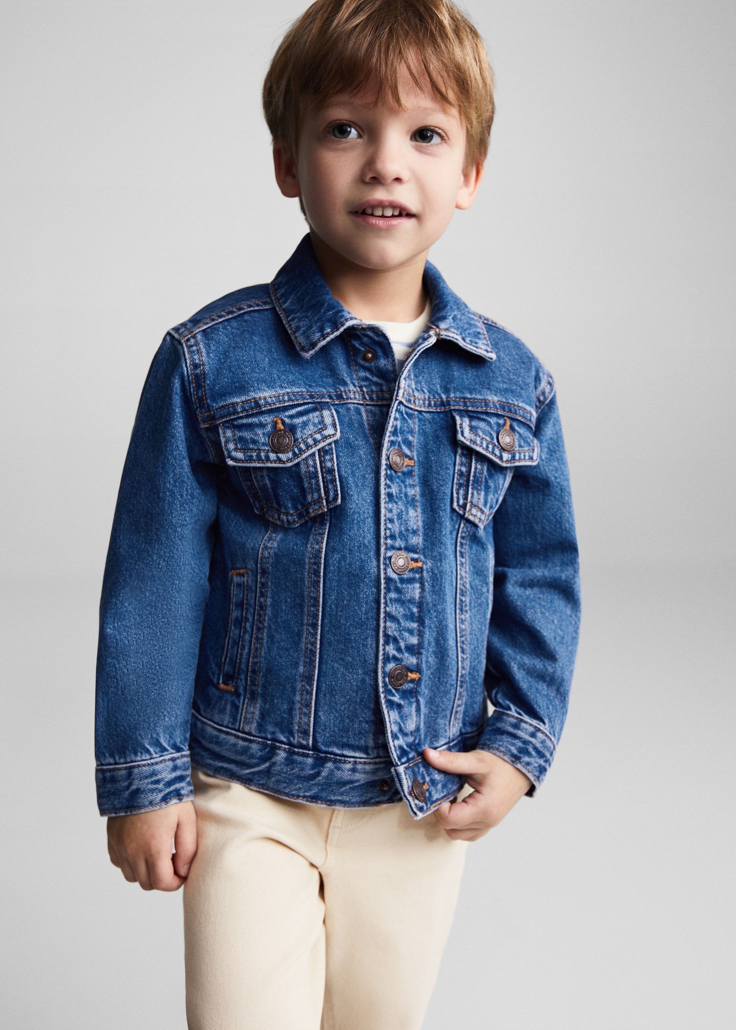 Press Studs Baby Boy Jean Shirt Piece Baby Denim Overall And T