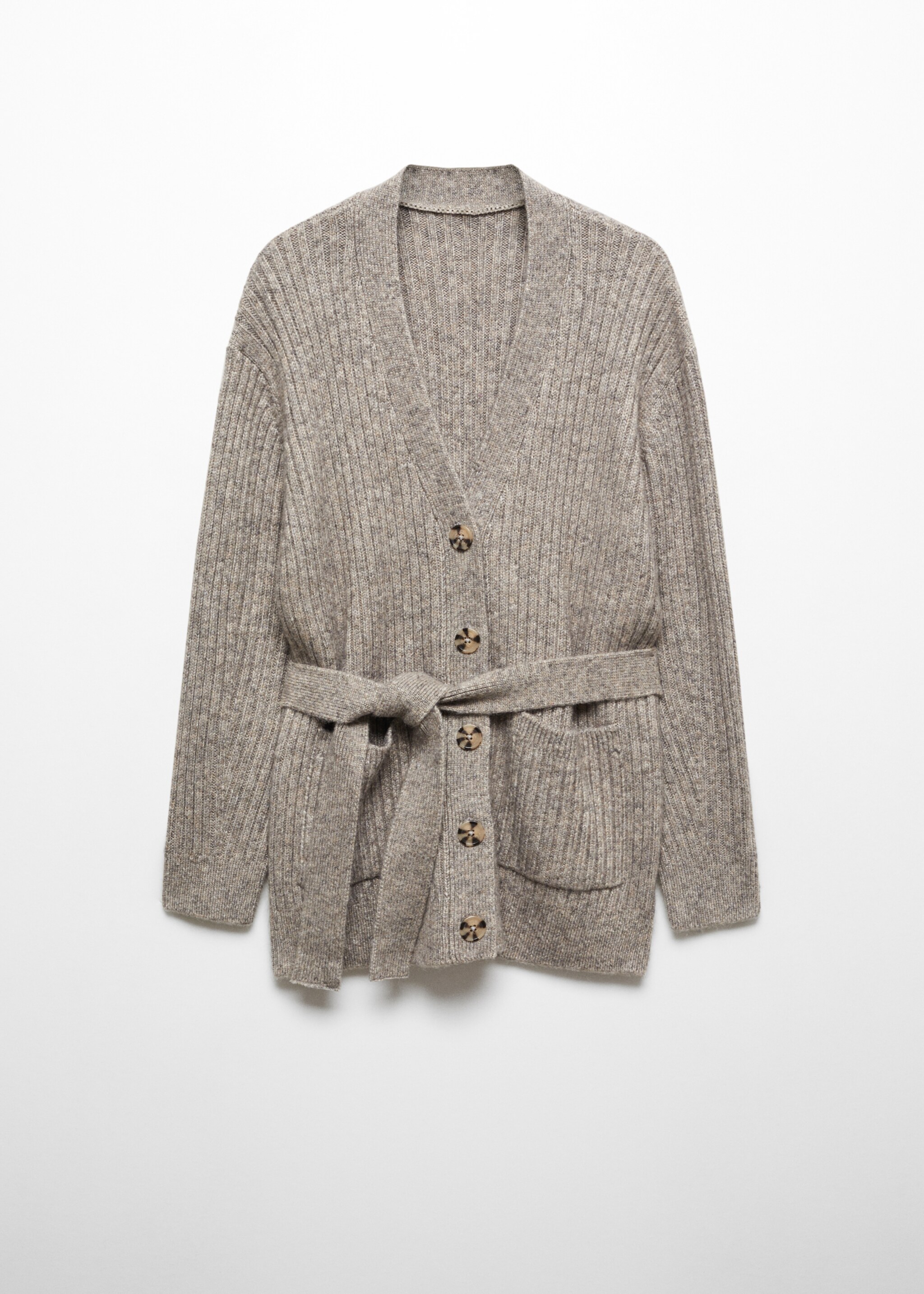 Buttoned ribbed cardigan - Article without model, Grey. Ref: 67093268-00.