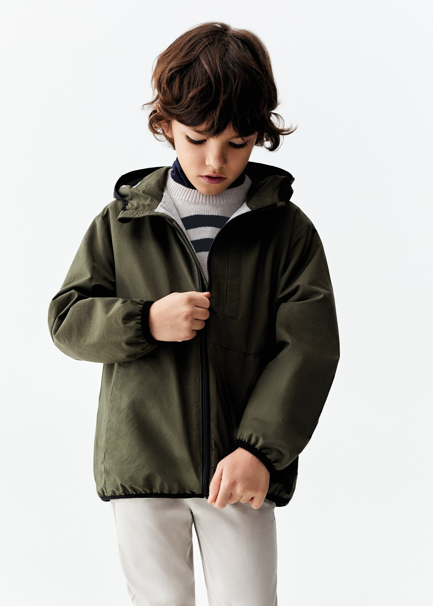 Hooded water-repellent parka - Medium plane