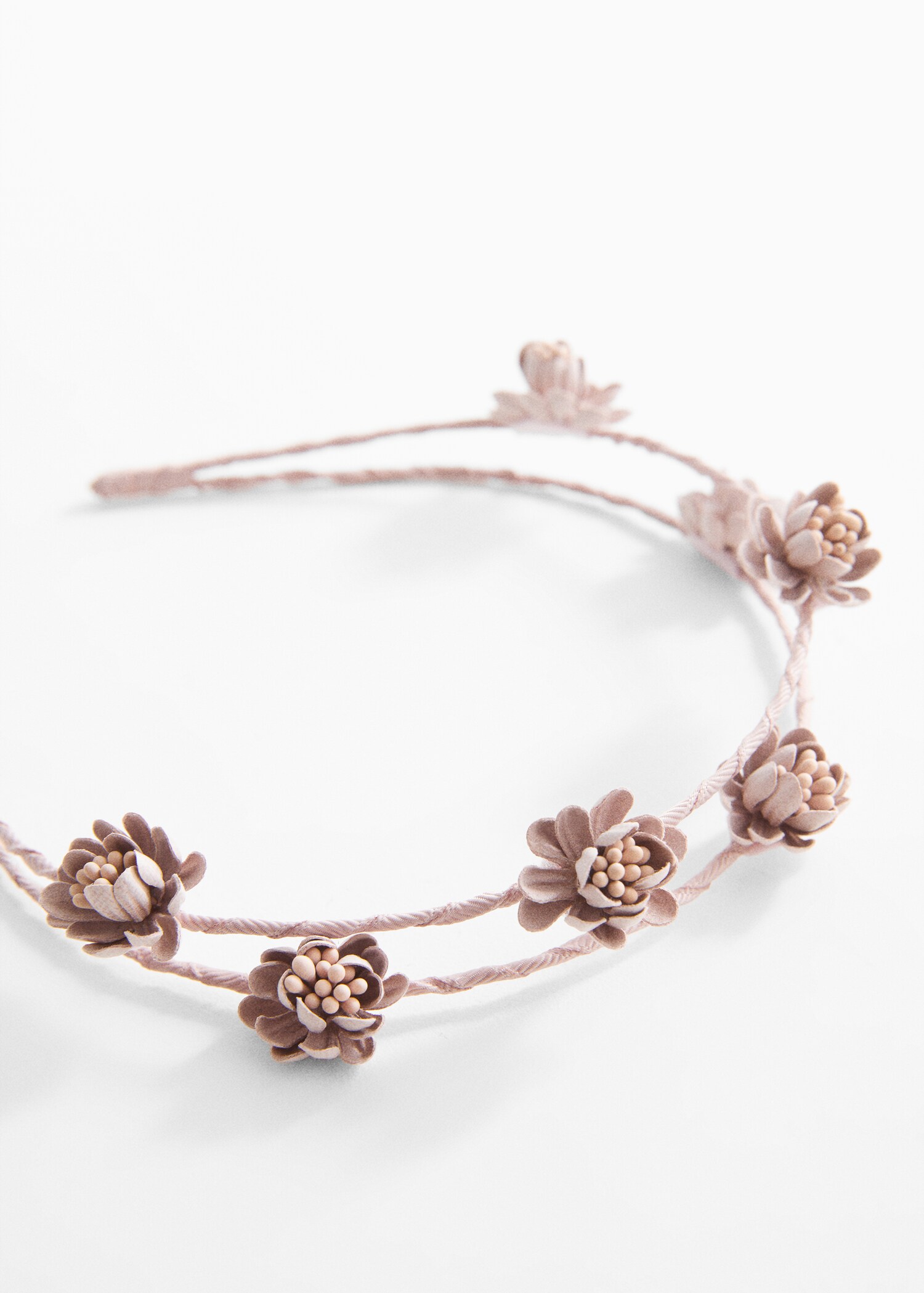 Headband with embossed flowers - Medium plane