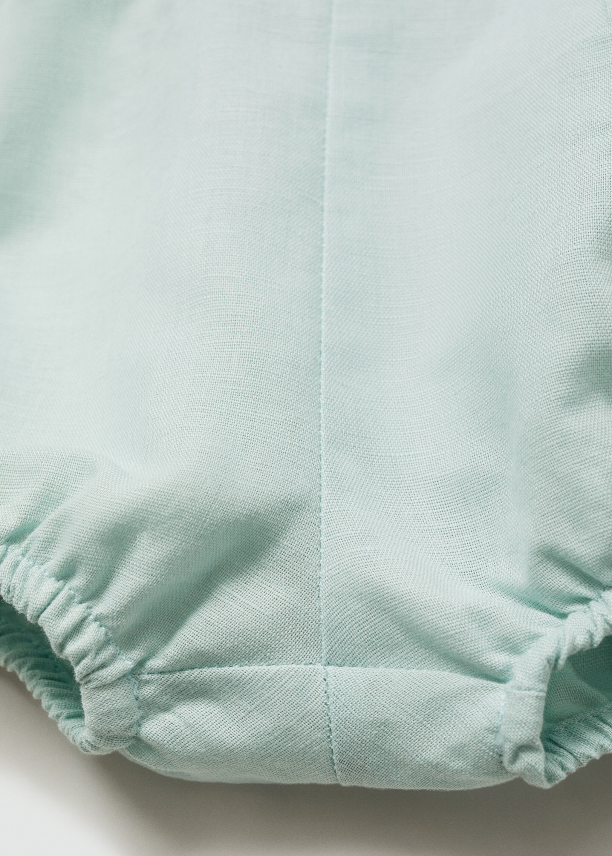 Braces linen-blend Bermuda shorts - Details of the article 8, Pastel Green. Ref: 67093691-00.