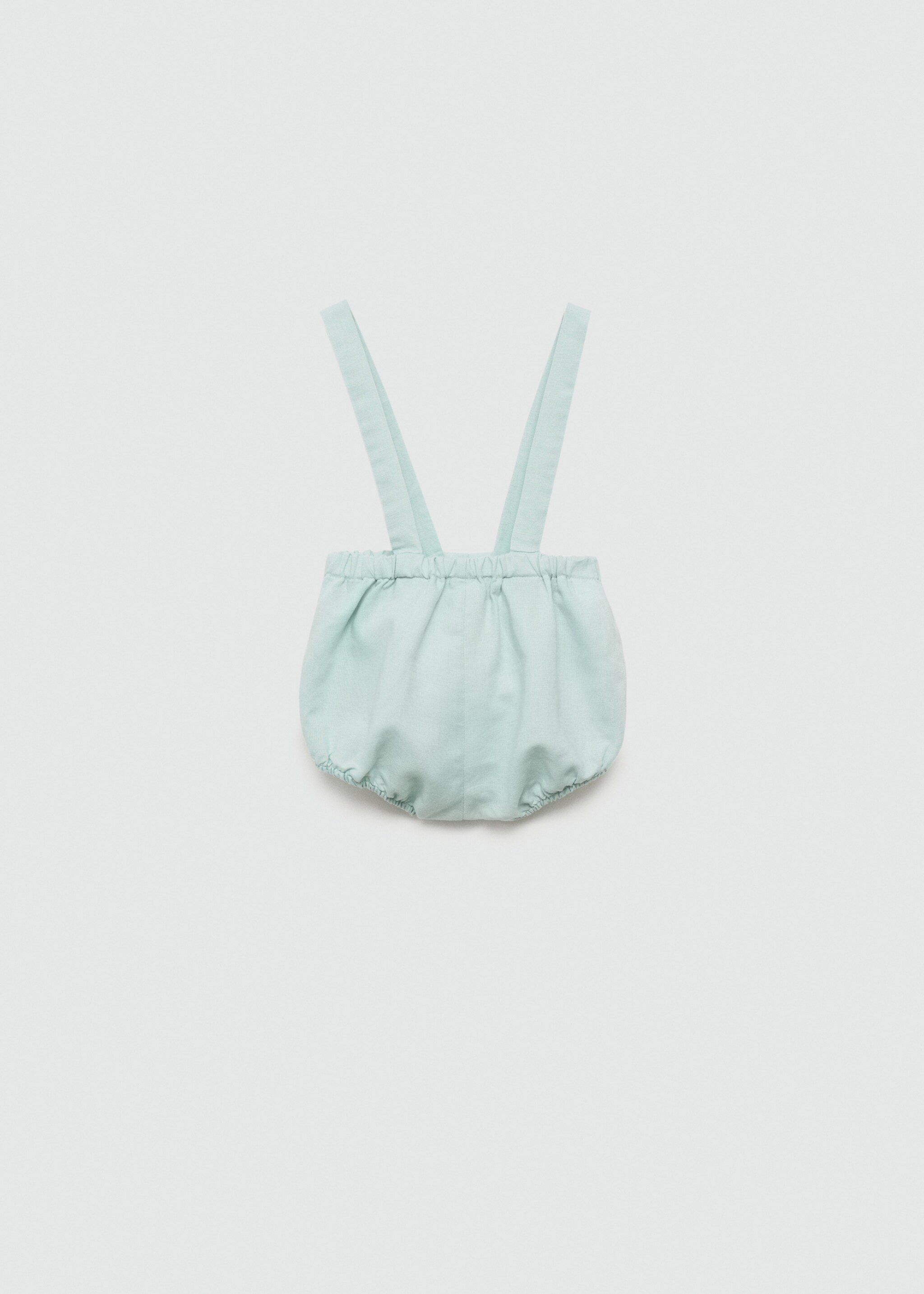 Braces linen-blend Bermuda shorts - Reverse of the article, Pastel Green. Ref: 67093691-00.