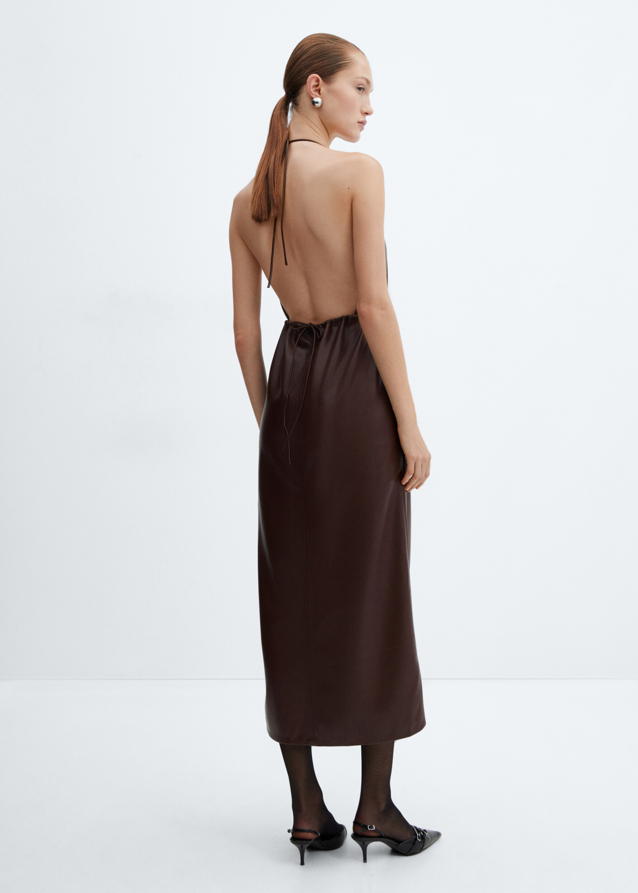 Leather-effect halter dress - Reverse of the article