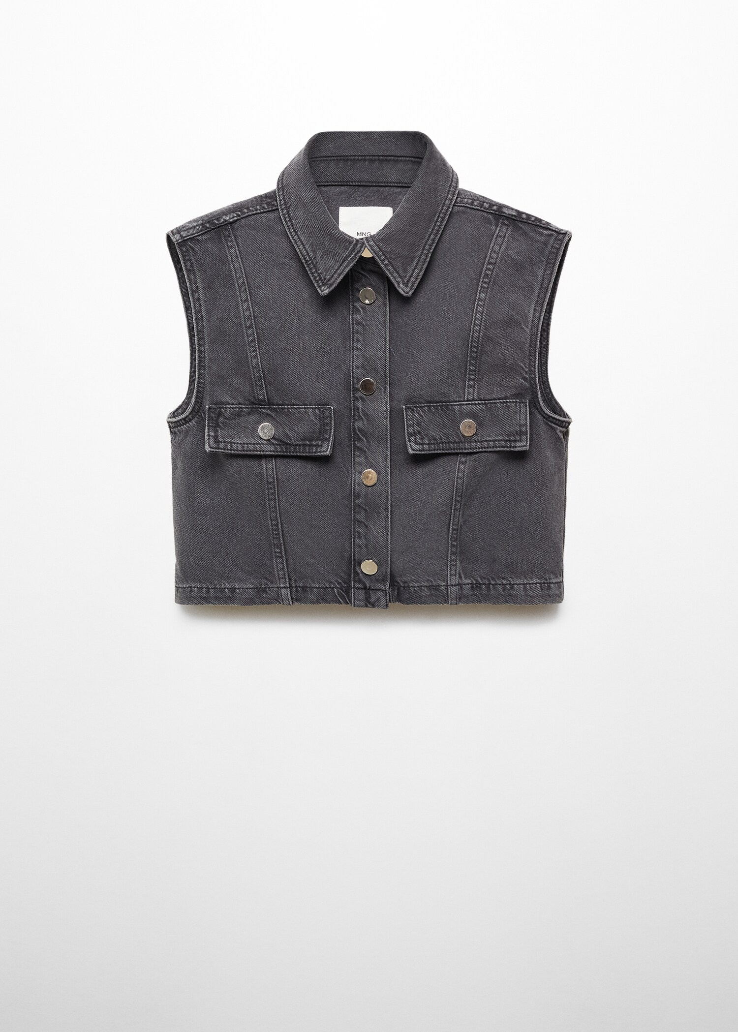 Cropped denim gilet - Article without model