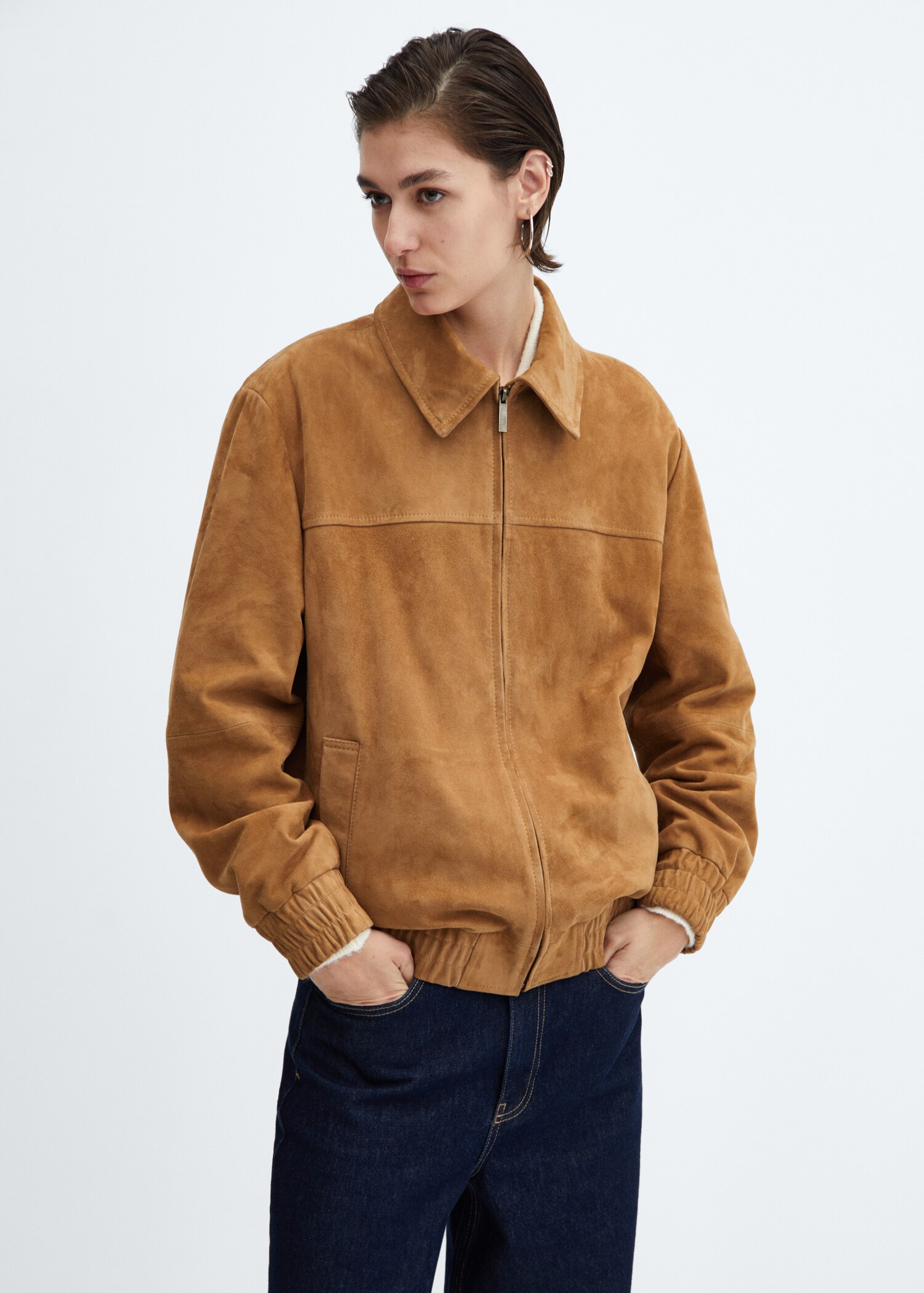 Leather bomber jacket - Medium plane