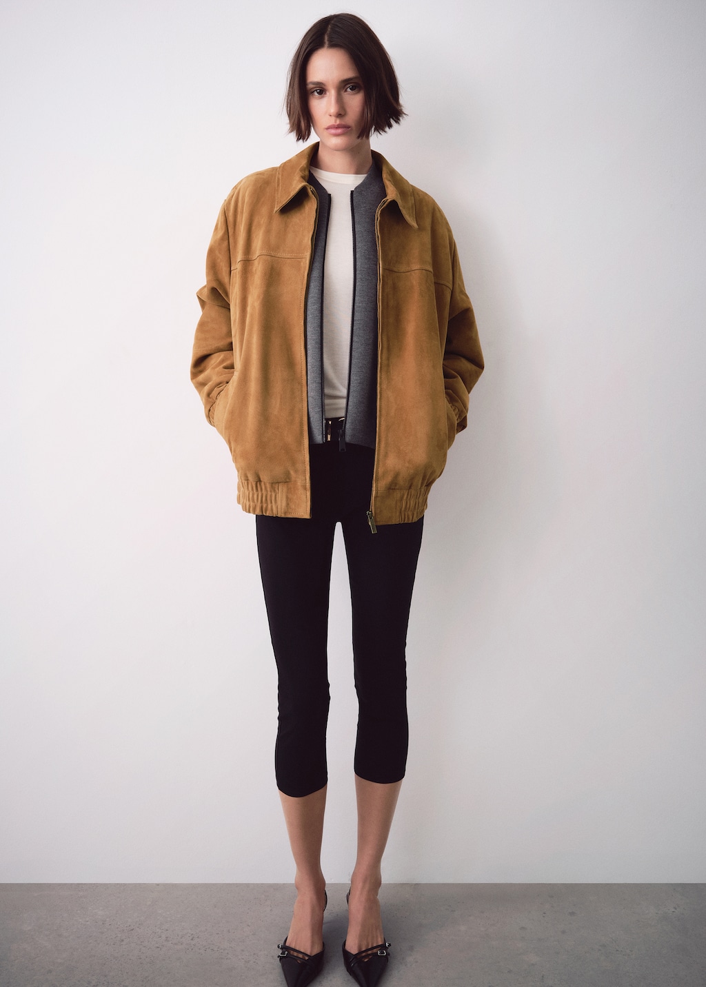 Leather bomber jacket - Women | MANGO OUTLET USA