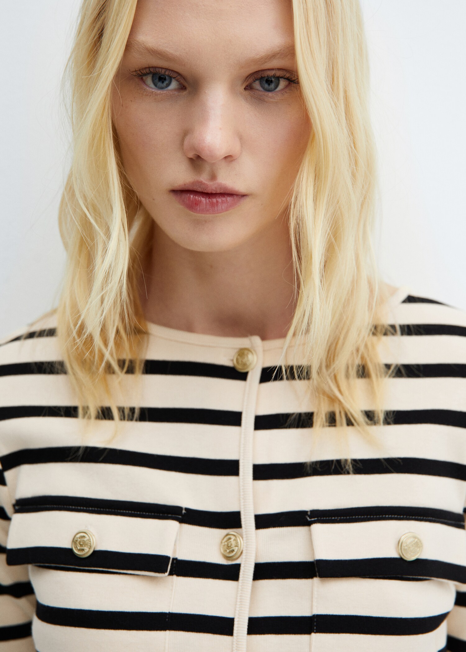 Striped cardigan with buttons - Details of the article 1