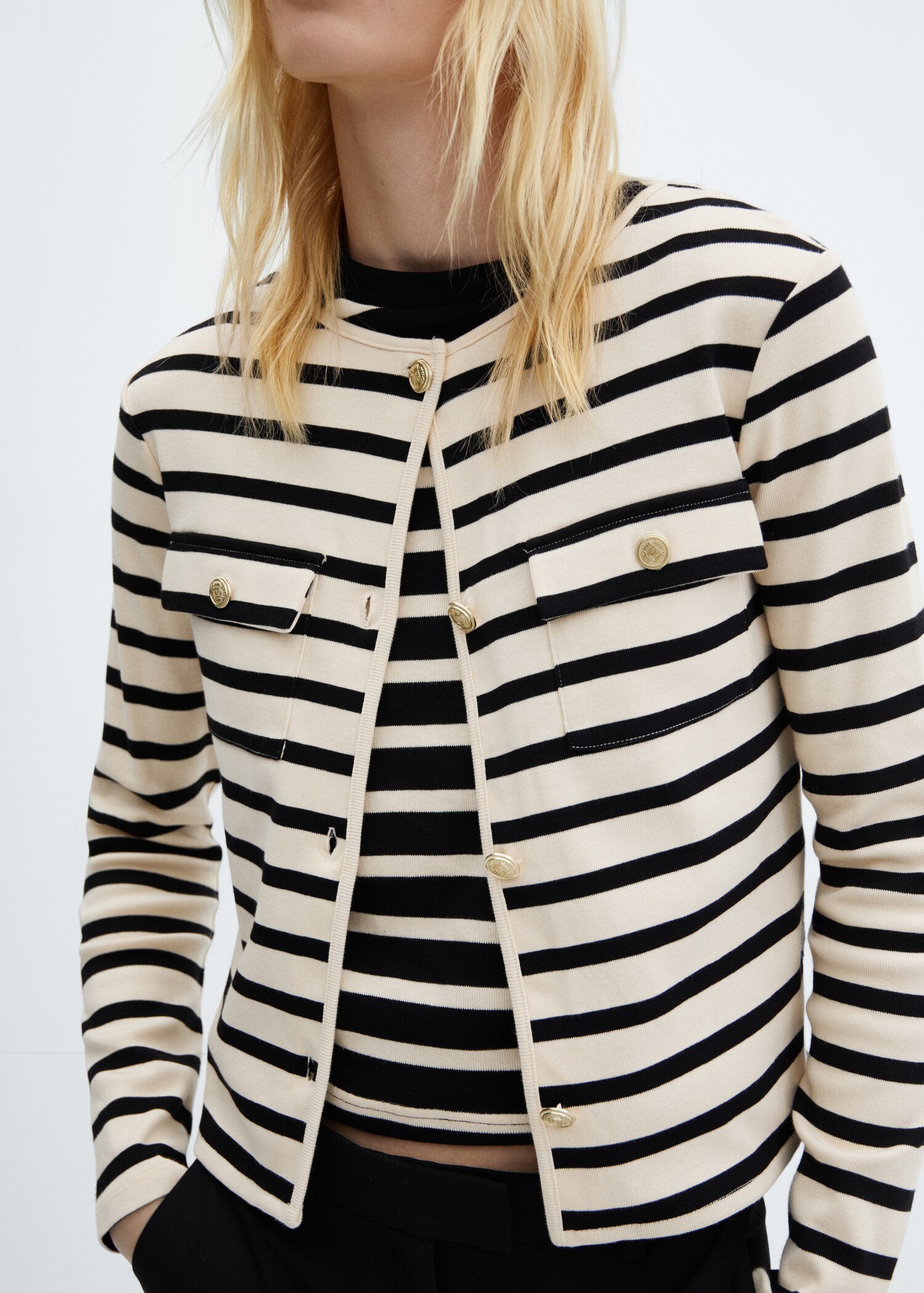 Striped cardigan with buttons - Details of the article 6