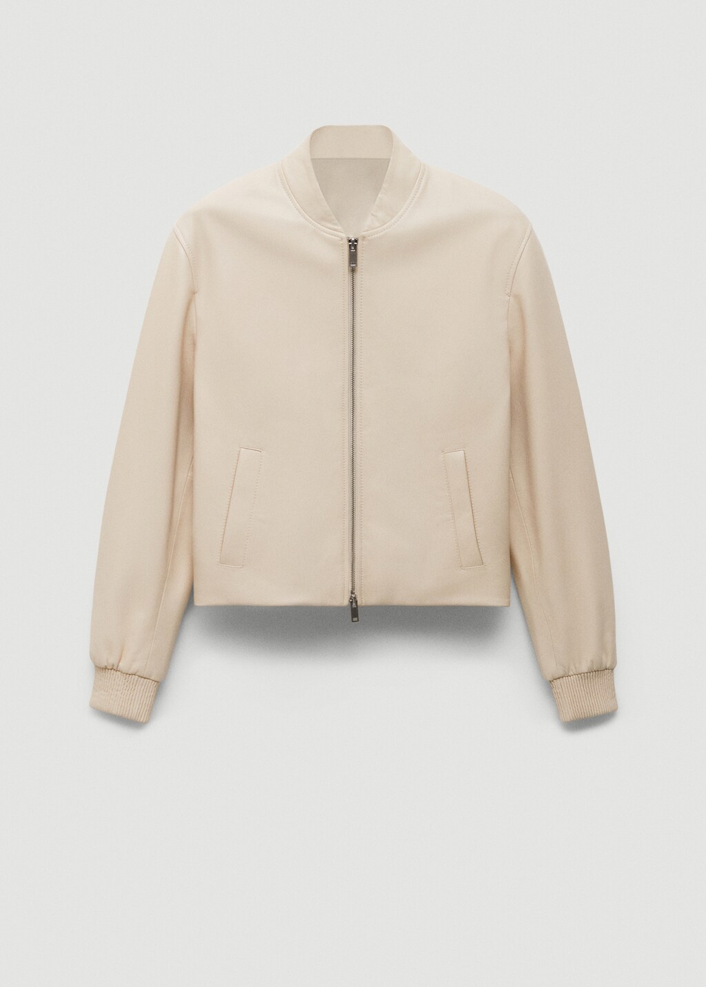 100% leather bomber jacket - Women | MANGO OUTLET USA
