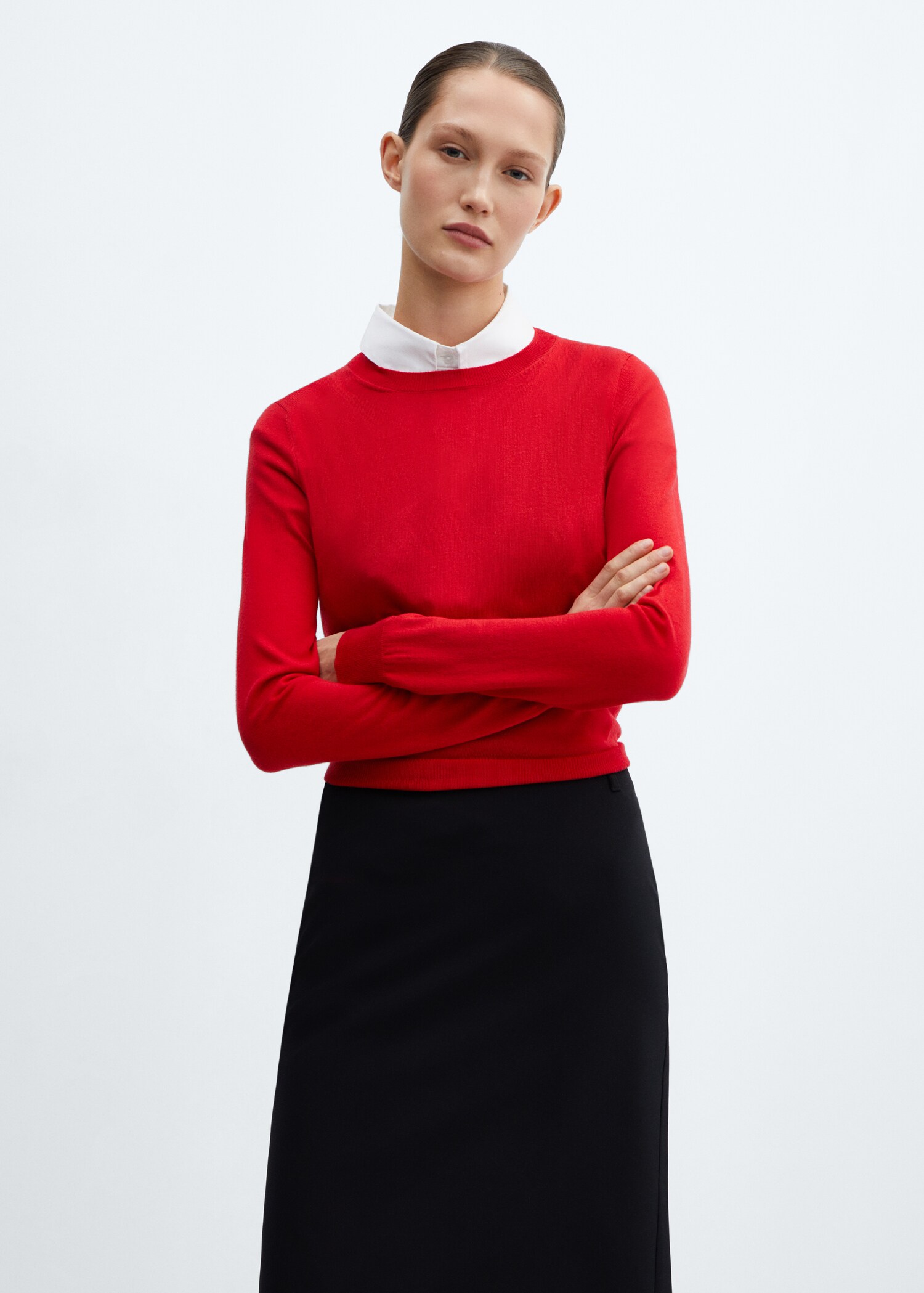 Pull-over maille col rond - Plan moyen