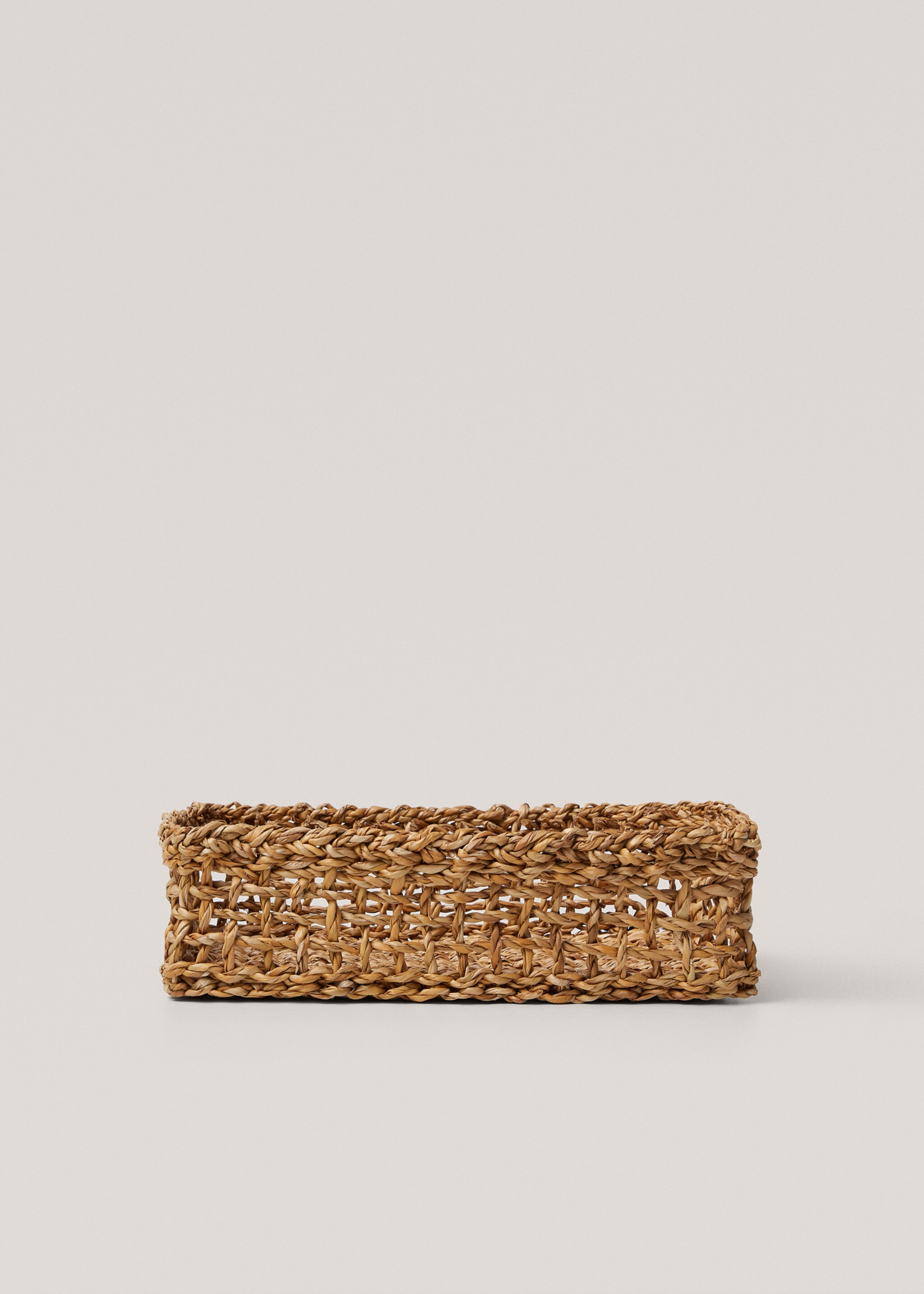 Cesta retangular de fibras naturais 22 x 30 cm - Artigo sem modelo, Castanho. Ref: 67094058-00.