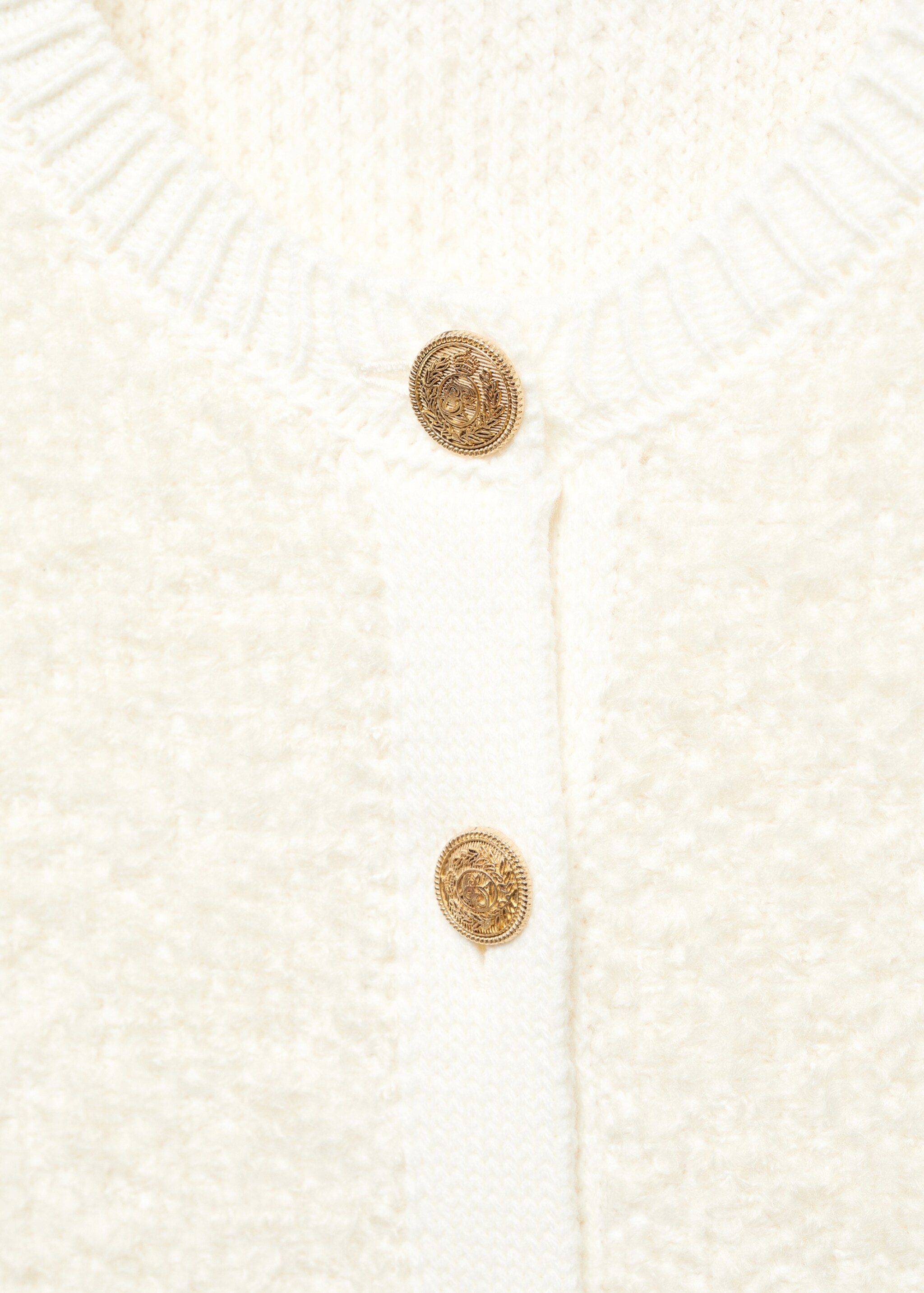 Knitted buttoned jacket - Details of the article 8, Off White. Ref: 67094061-00.