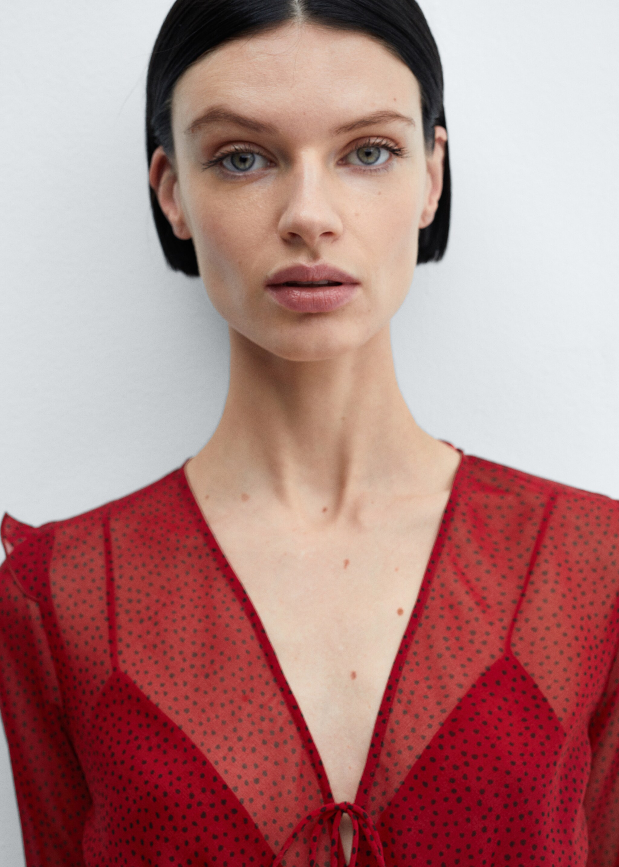 Printed bow dress - Details of the article 1