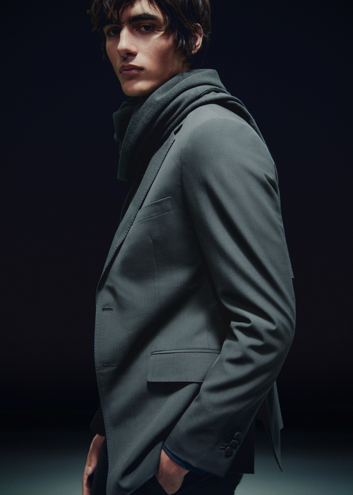 Σακάκι κοστουμιού slim fit μαλλί - Λεπτομέρεια του προϊόντος 5