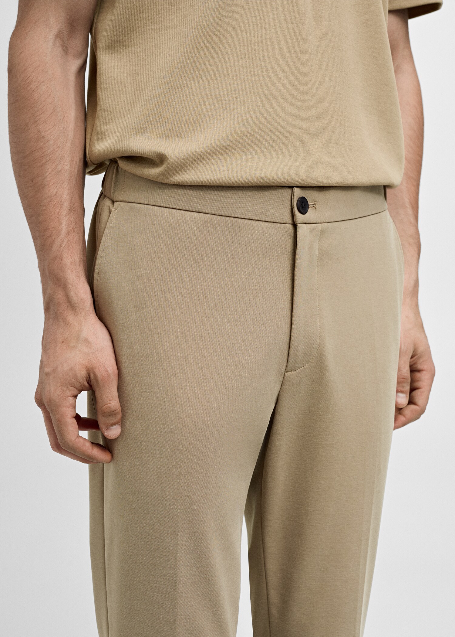 Slim-fit cotton suit trousers - Details of the article 1