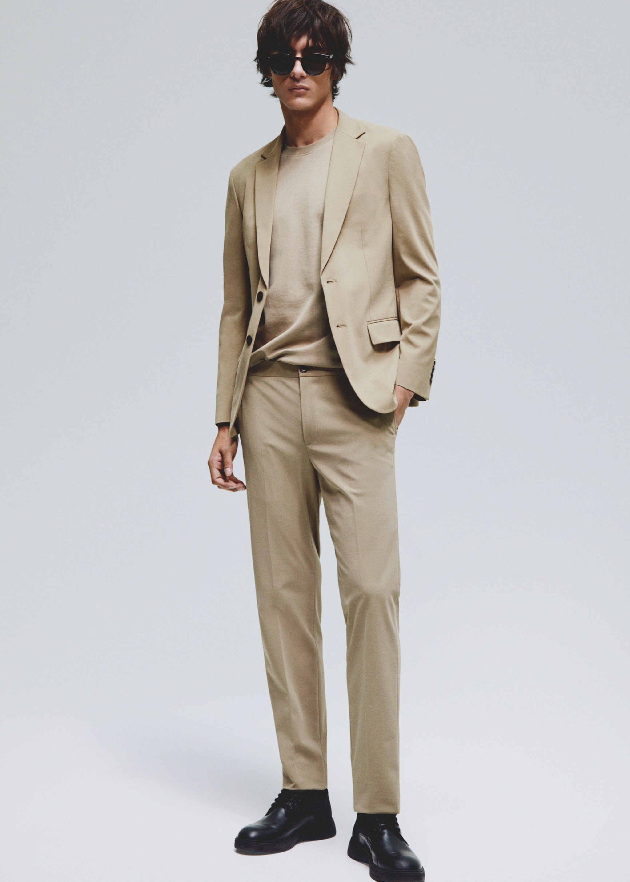 Pantalón traje slim fit algodón - Detalle del artículo 5