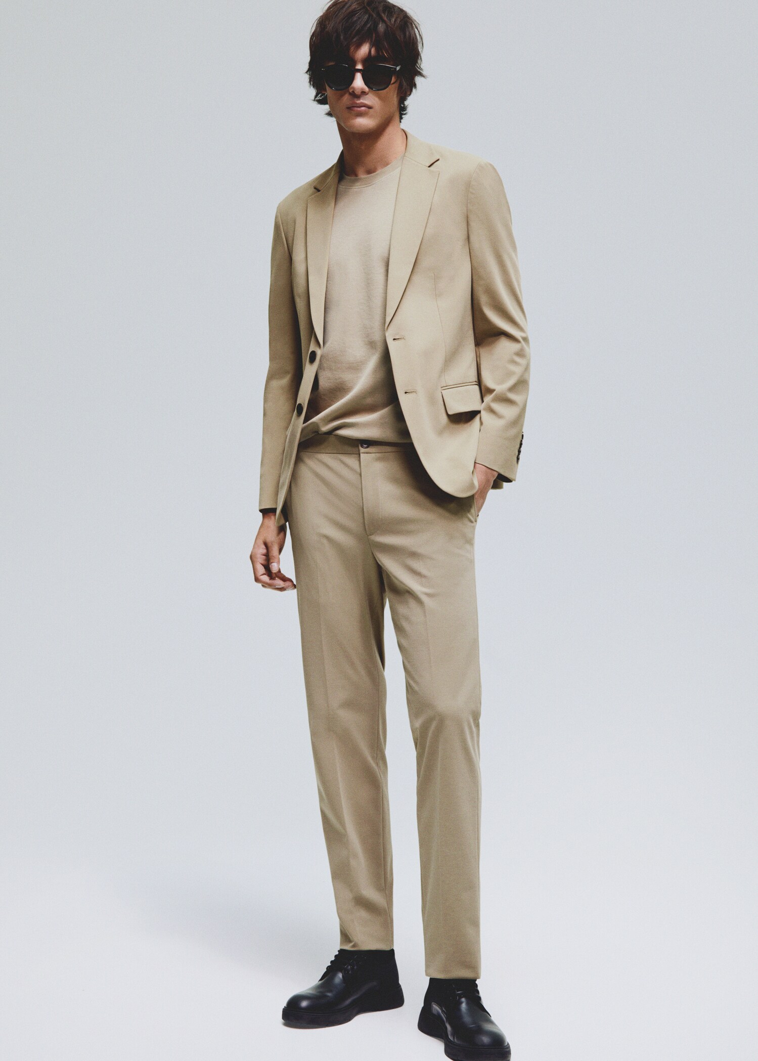 Slim-fit cotton suit trousers - Details of the article 5