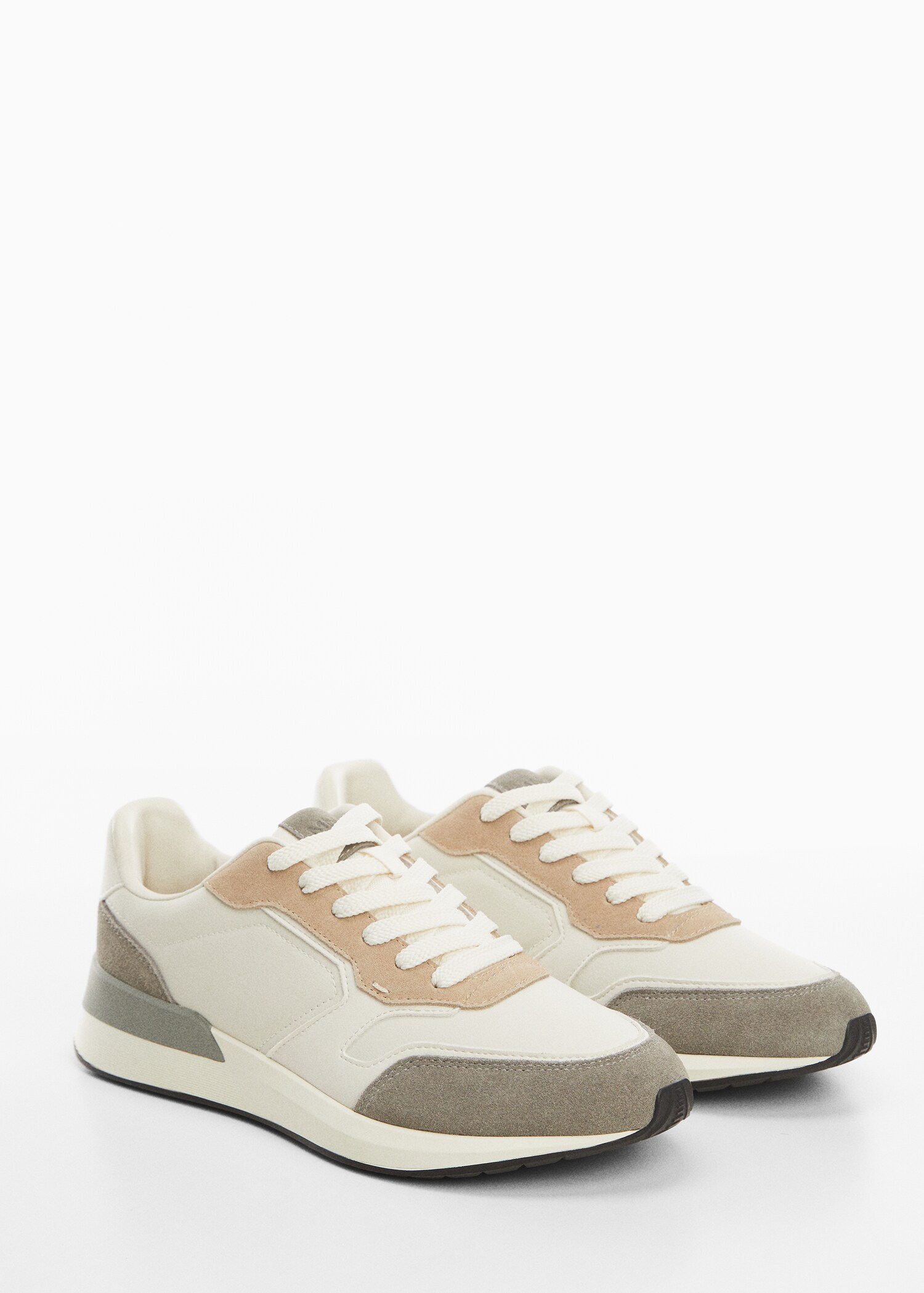 Leather mixed sneakers - Medium plane