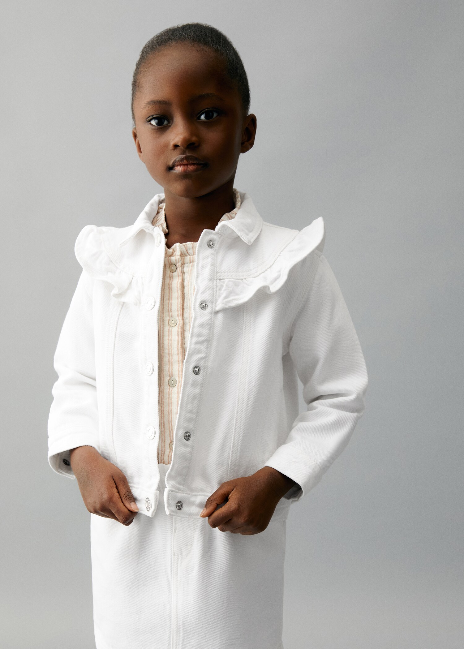 Ruffled denim jacket - Medium plane
