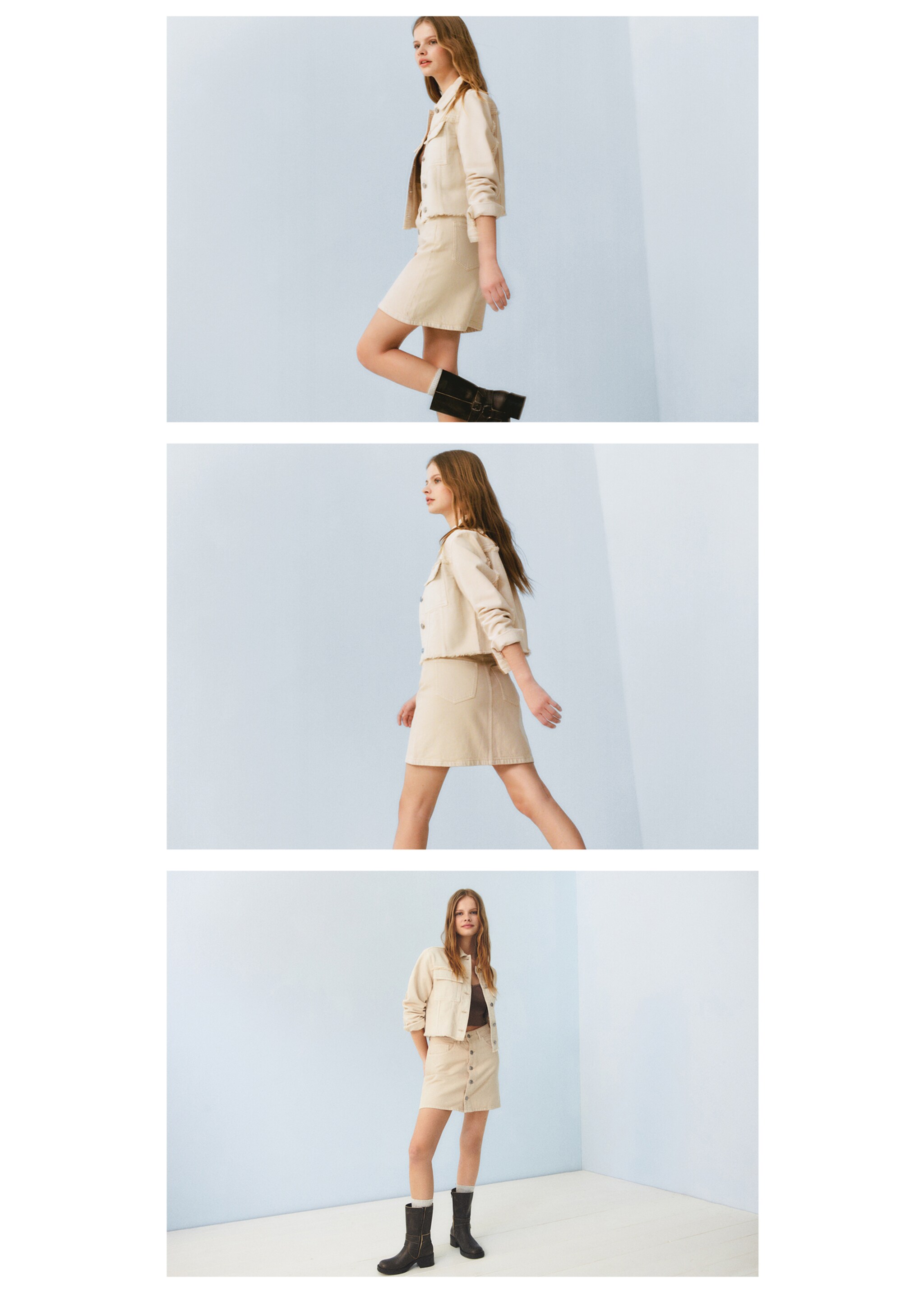 Knappkjol - Detaljer om artikeln 5, Beige. Ref: 67094463-00.