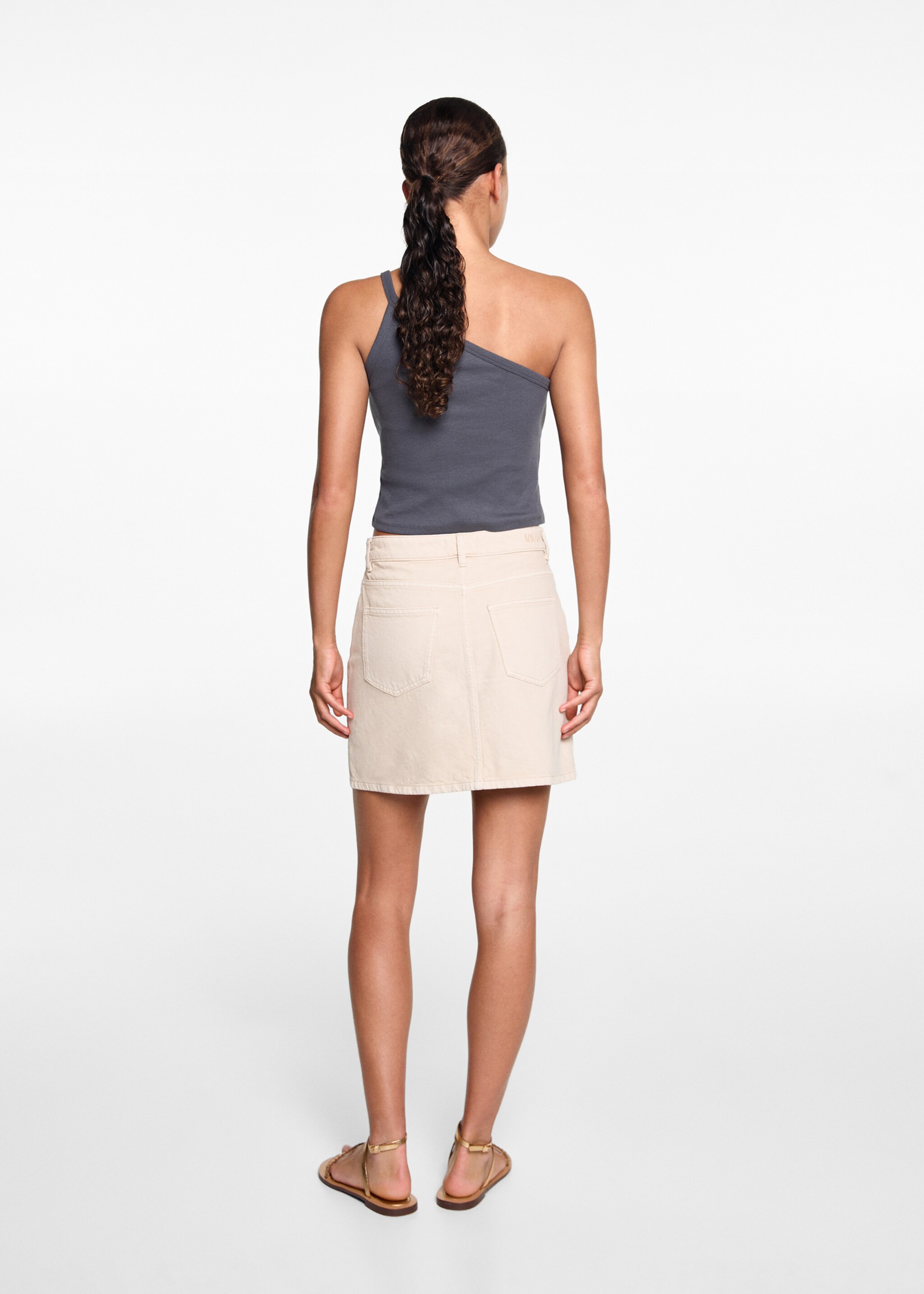 Knappkjol - Artikelns baksida, Beige. Ref: 67094463-00.