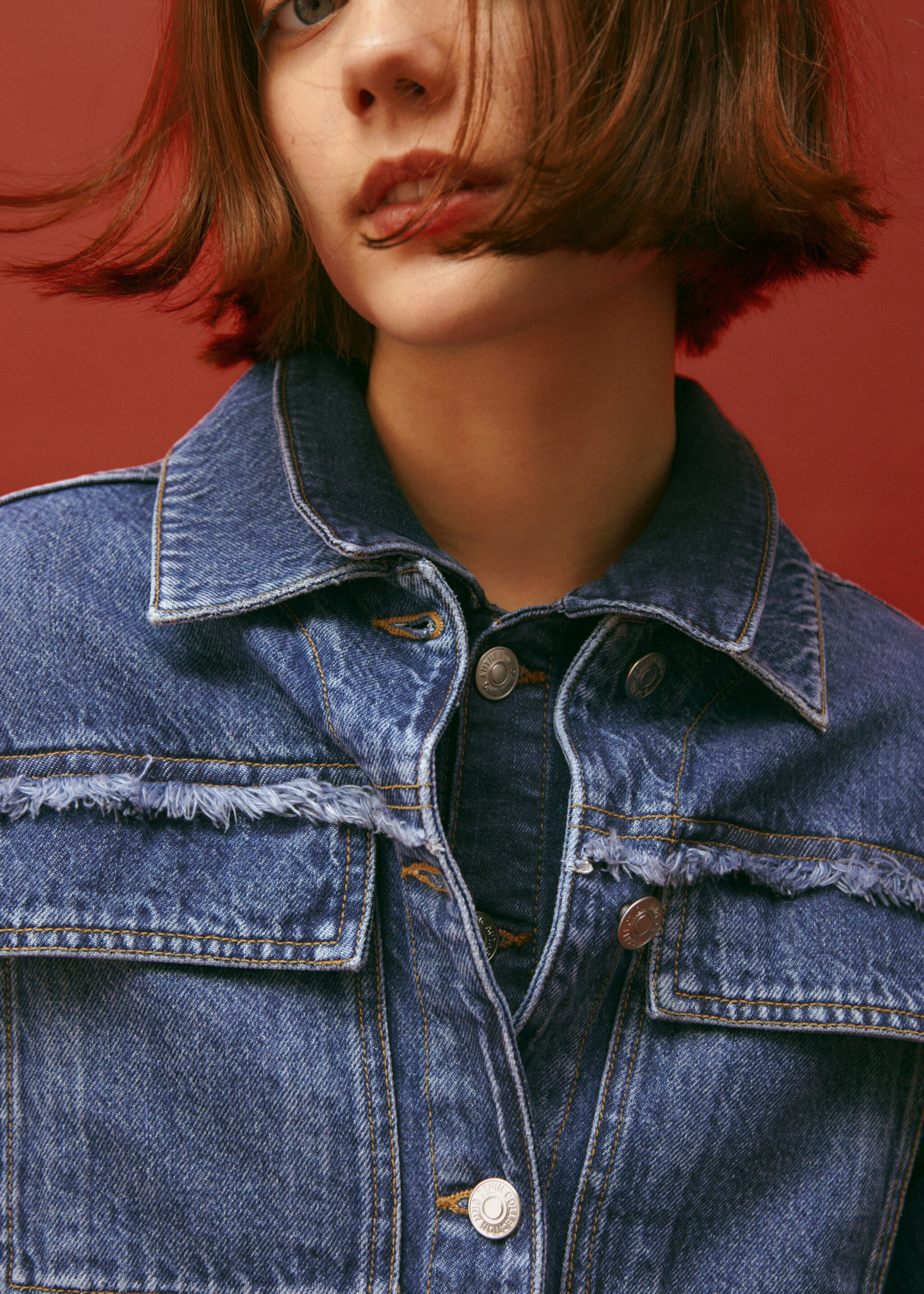 Caçadora texana butxaques - Detall de l'article 5, Blau mitjà. Ref: 67094466-00.