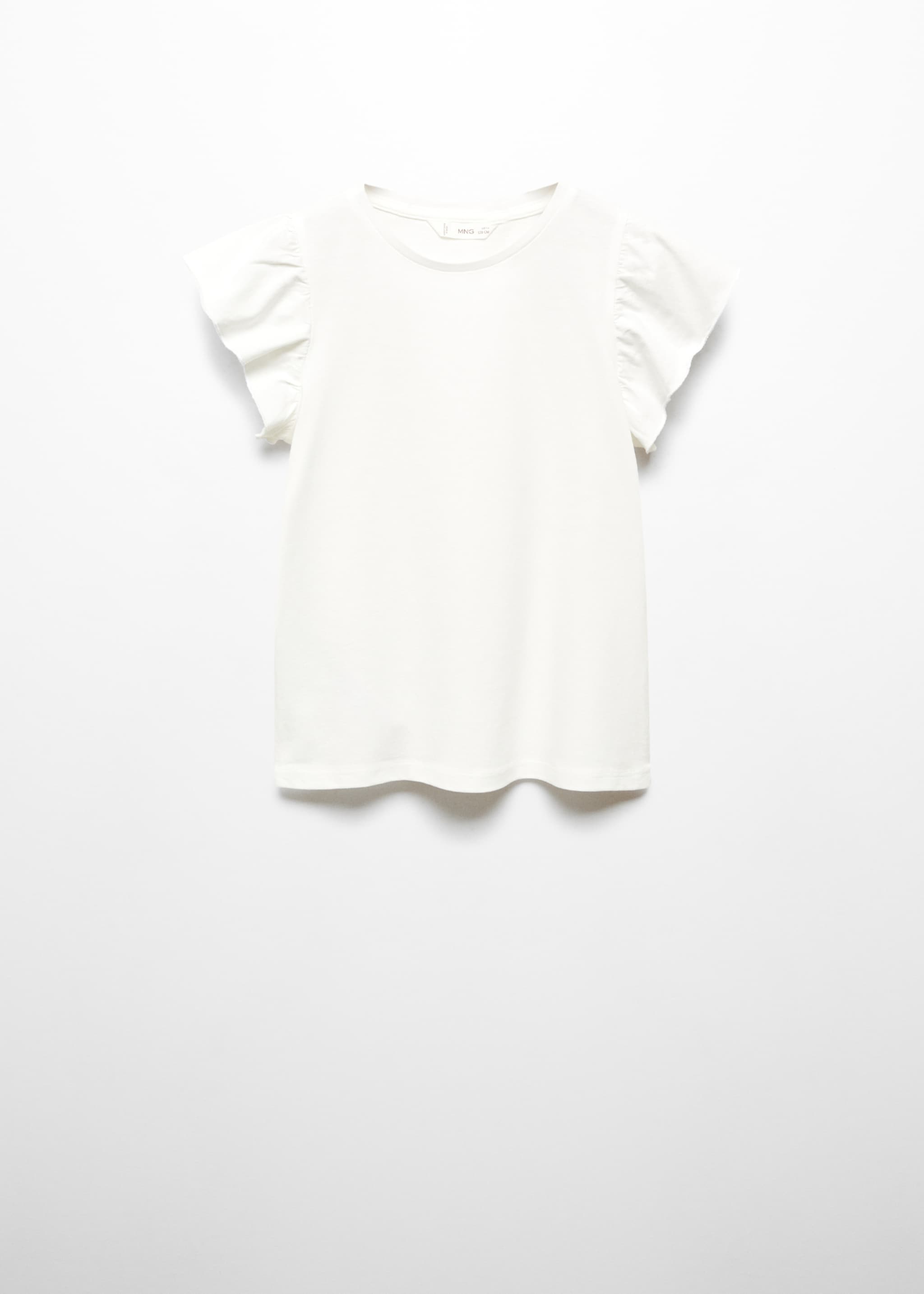 Short-sleeved ruffle t-shirt - Article without model, Off White. Ref: 67094467-00.