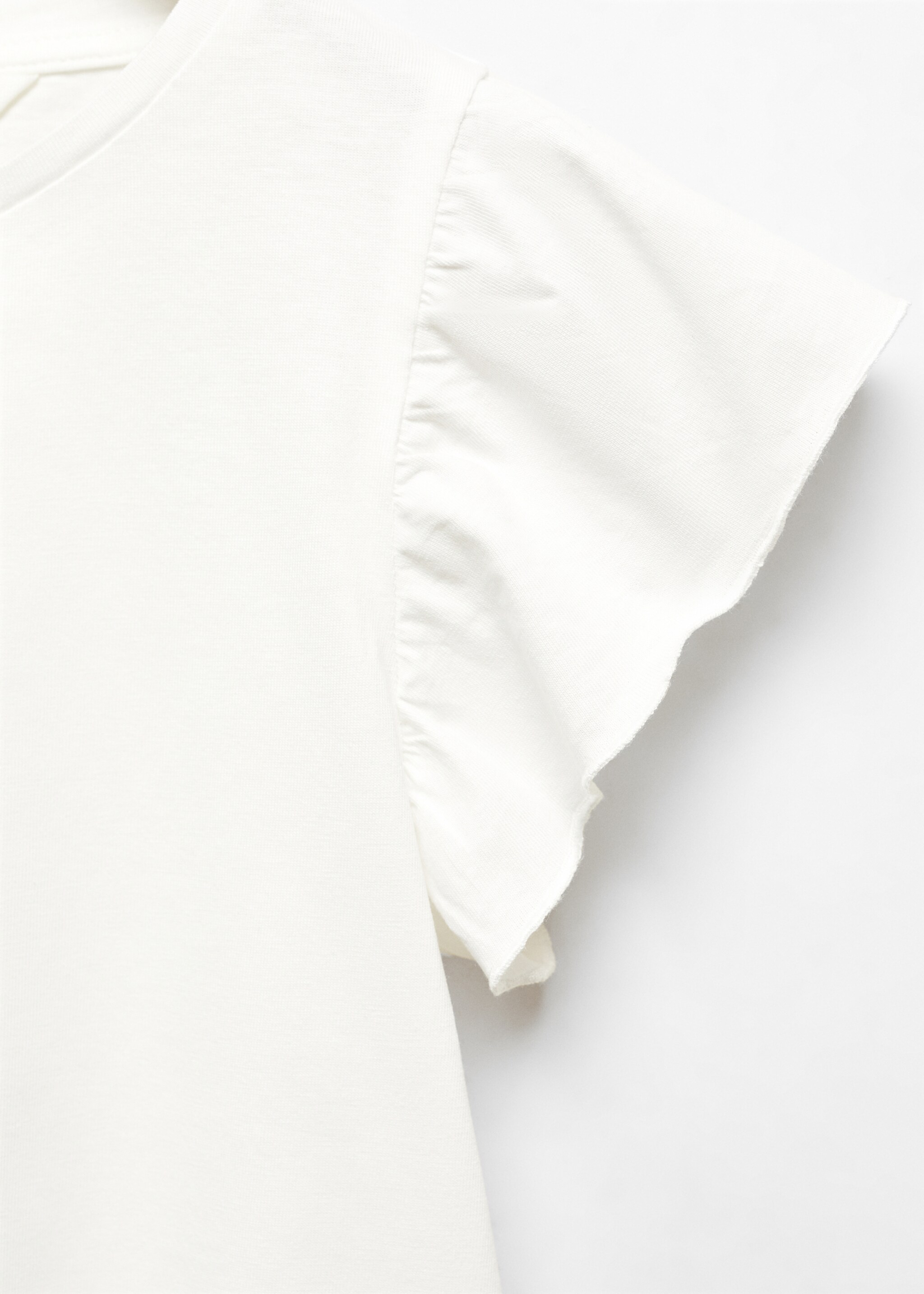 Short-sleeved ruffle t-shirt - Details of the article 8, Off White. Ref: 67094467-00.