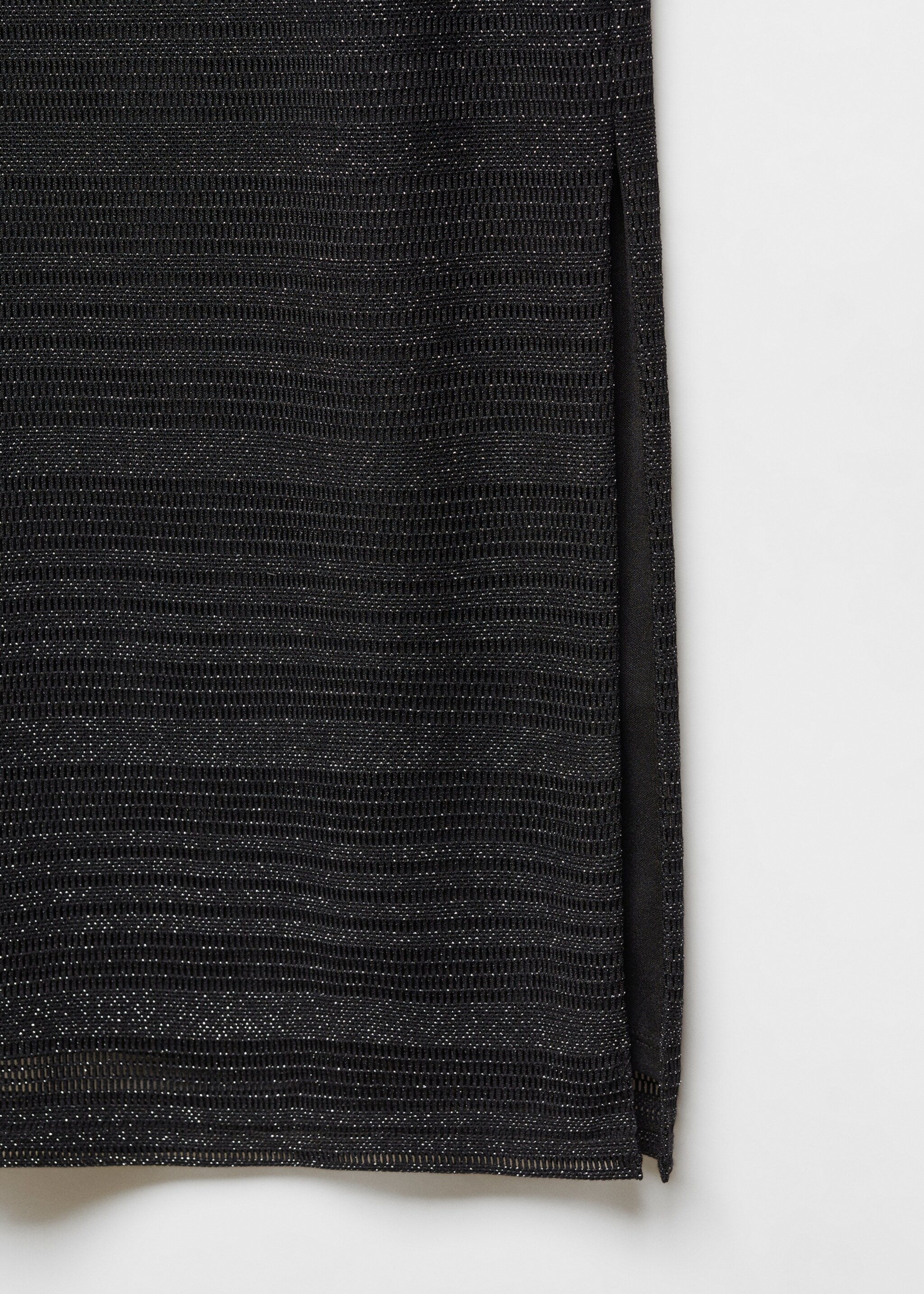 Metallic midi skirt - Details of the article 8, Black. Ref: 67094471-00.