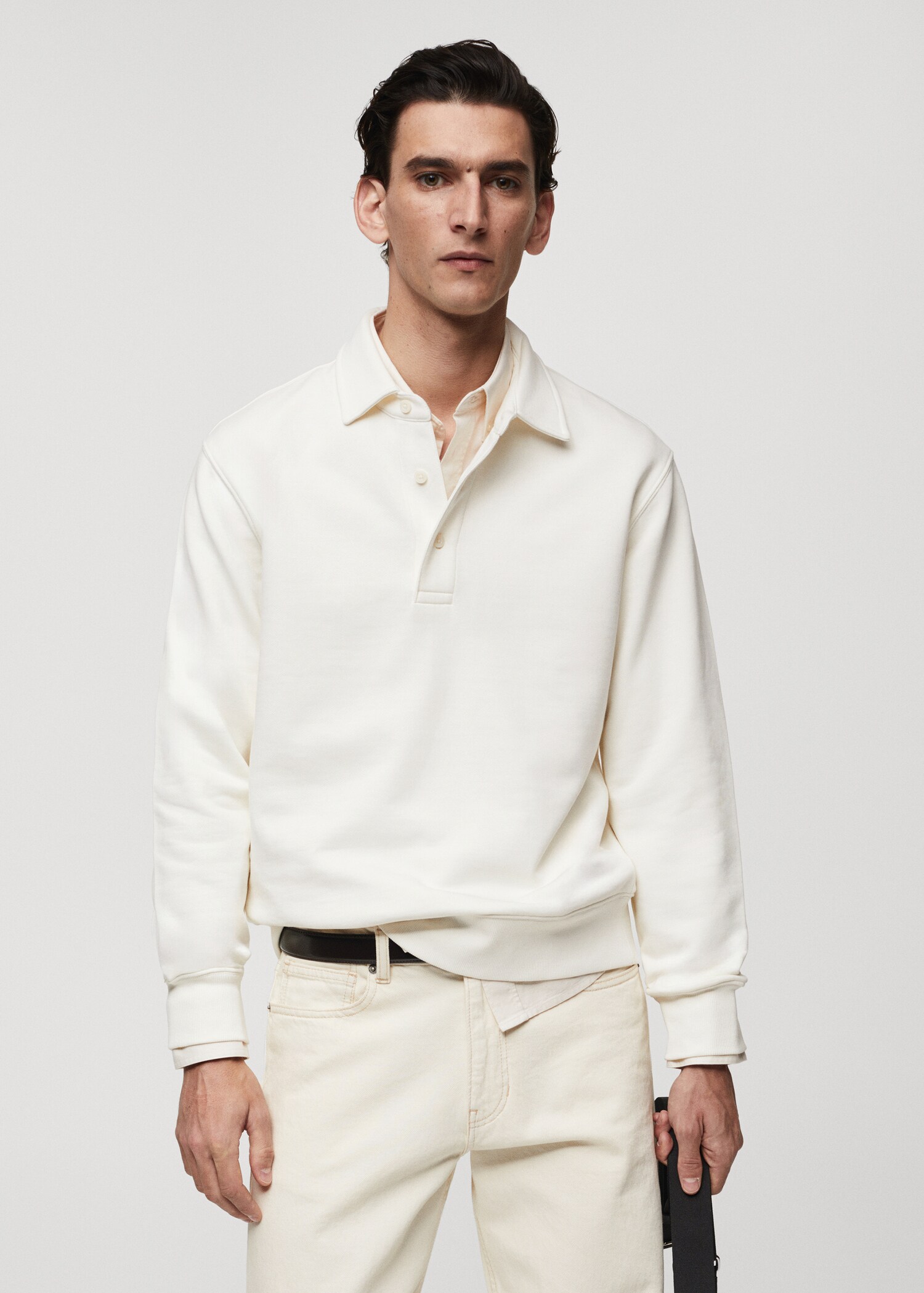 Cotton polo sweatshirt - Medium plane