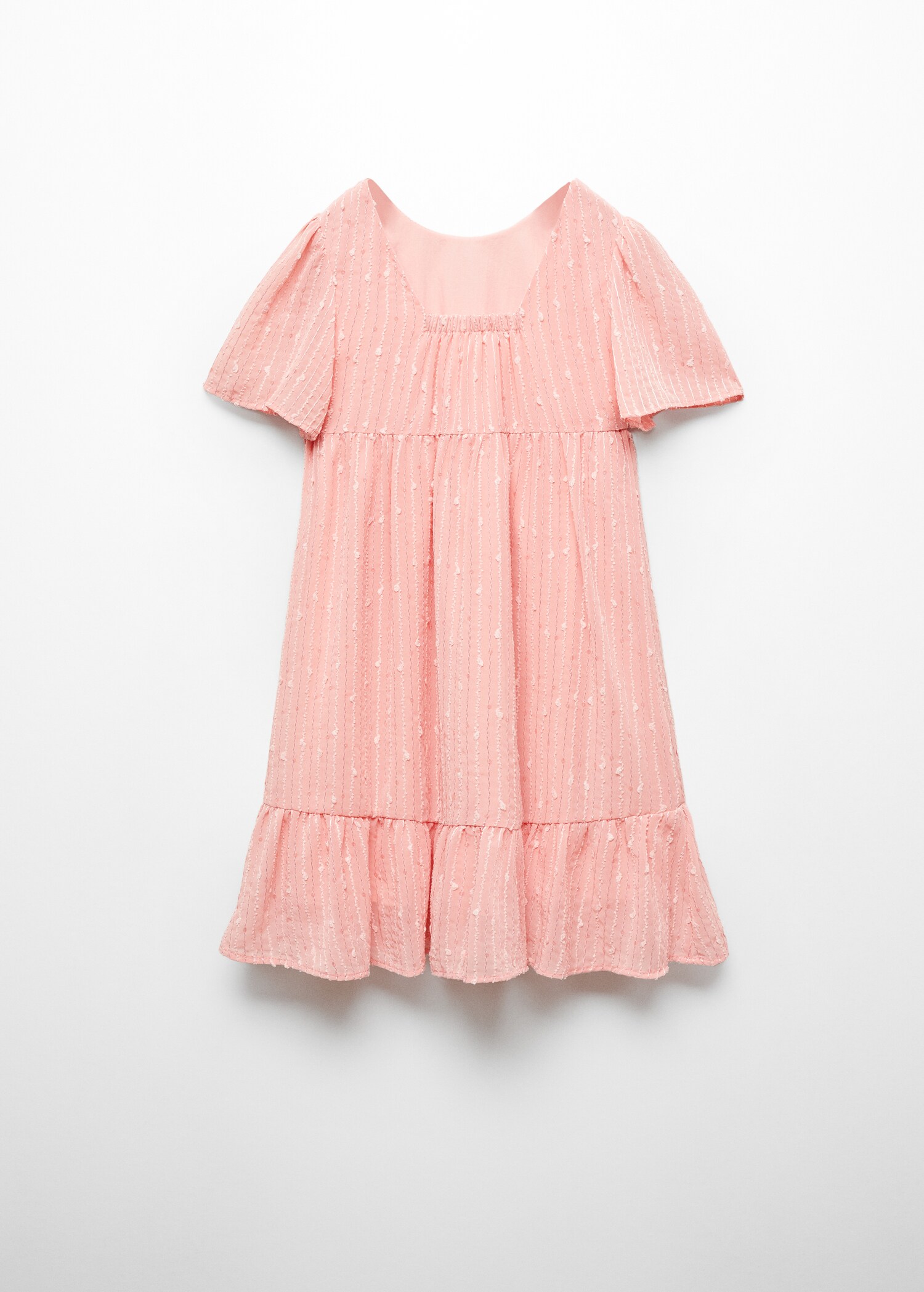 Besticktes Kleid mit Volants - Rückseite des Artikels
