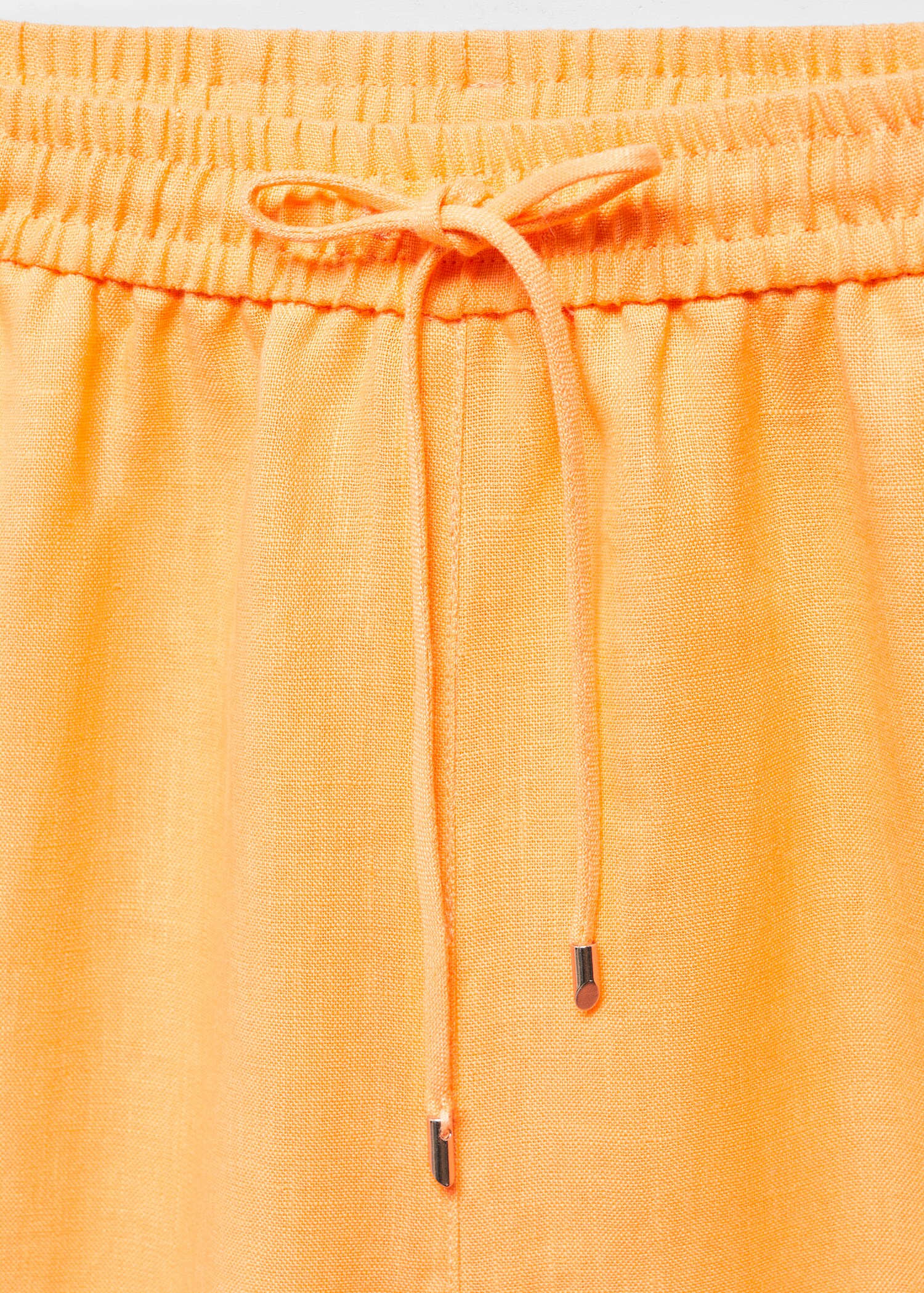Linen-blend elastic waist trousers - Details of the article 8