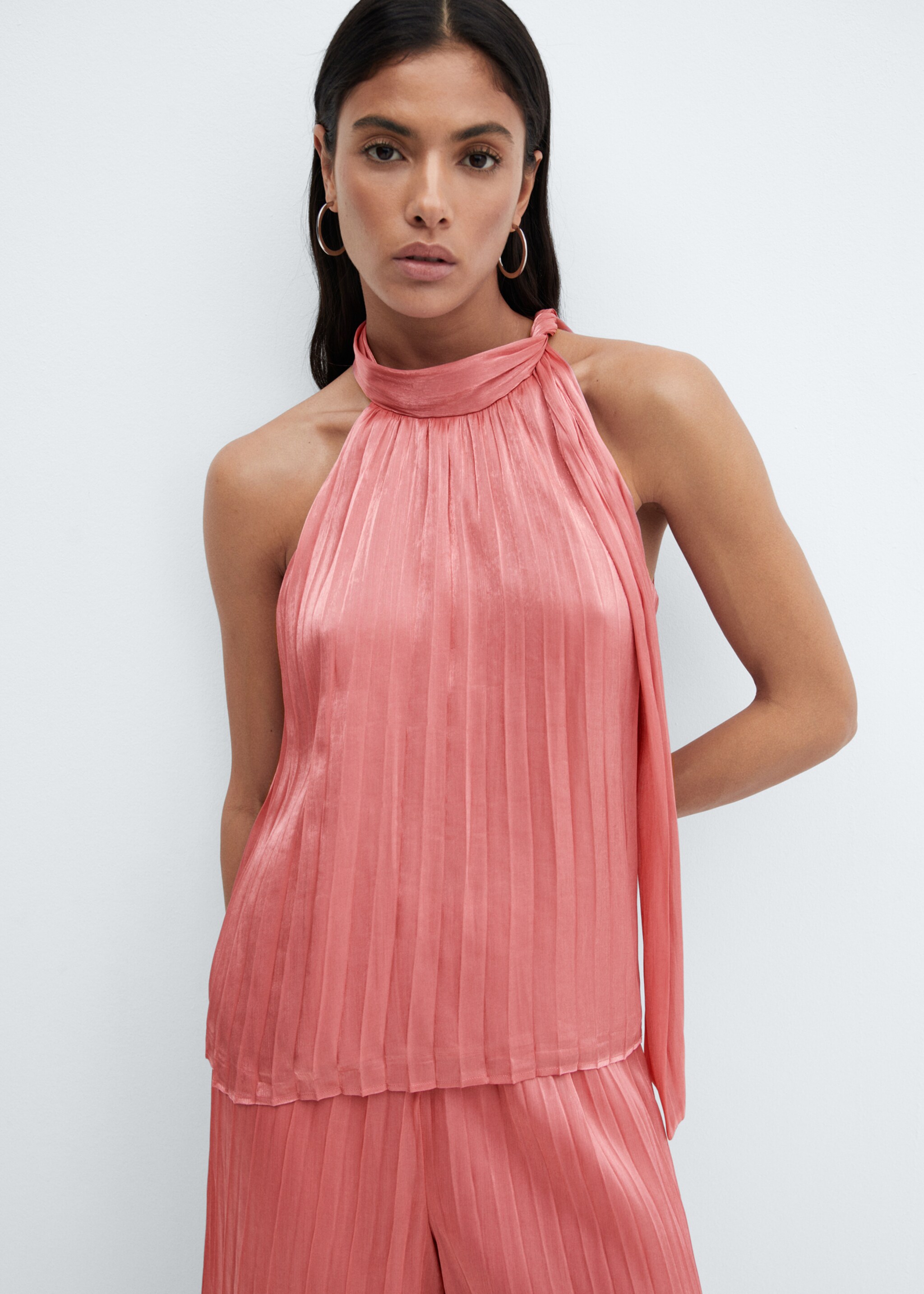 Pleated wideleg trousers - Details of the article 1