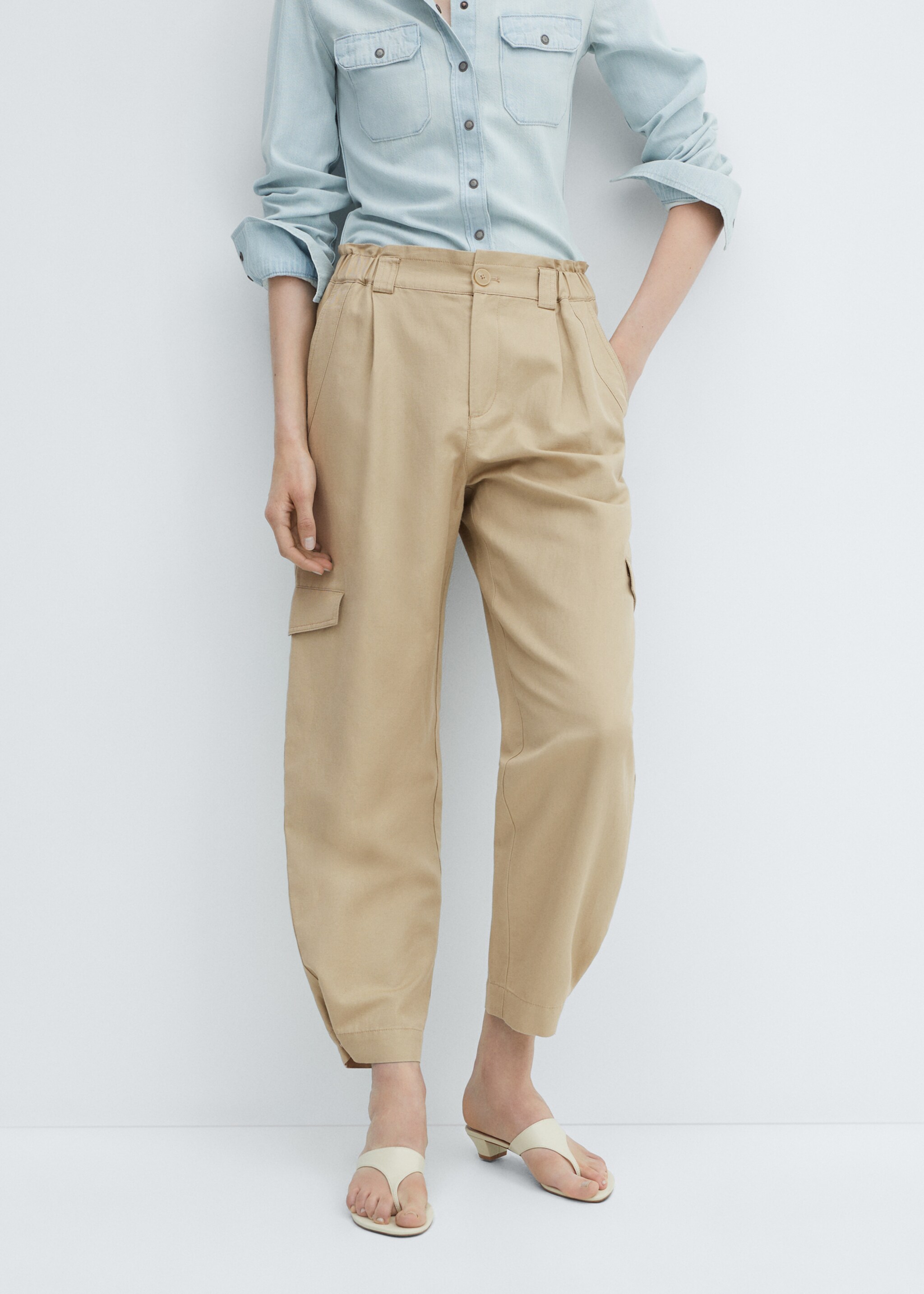 Pantalons cargo lli - Pla mig