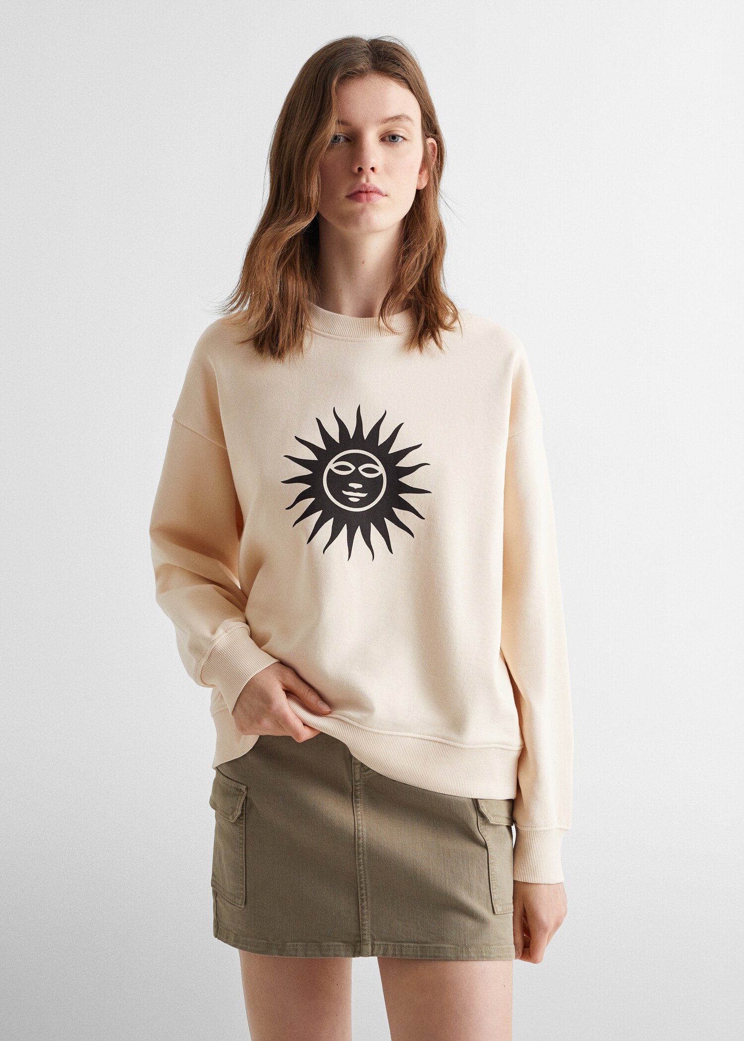 Printed cotton sweatshirt - Medium plane