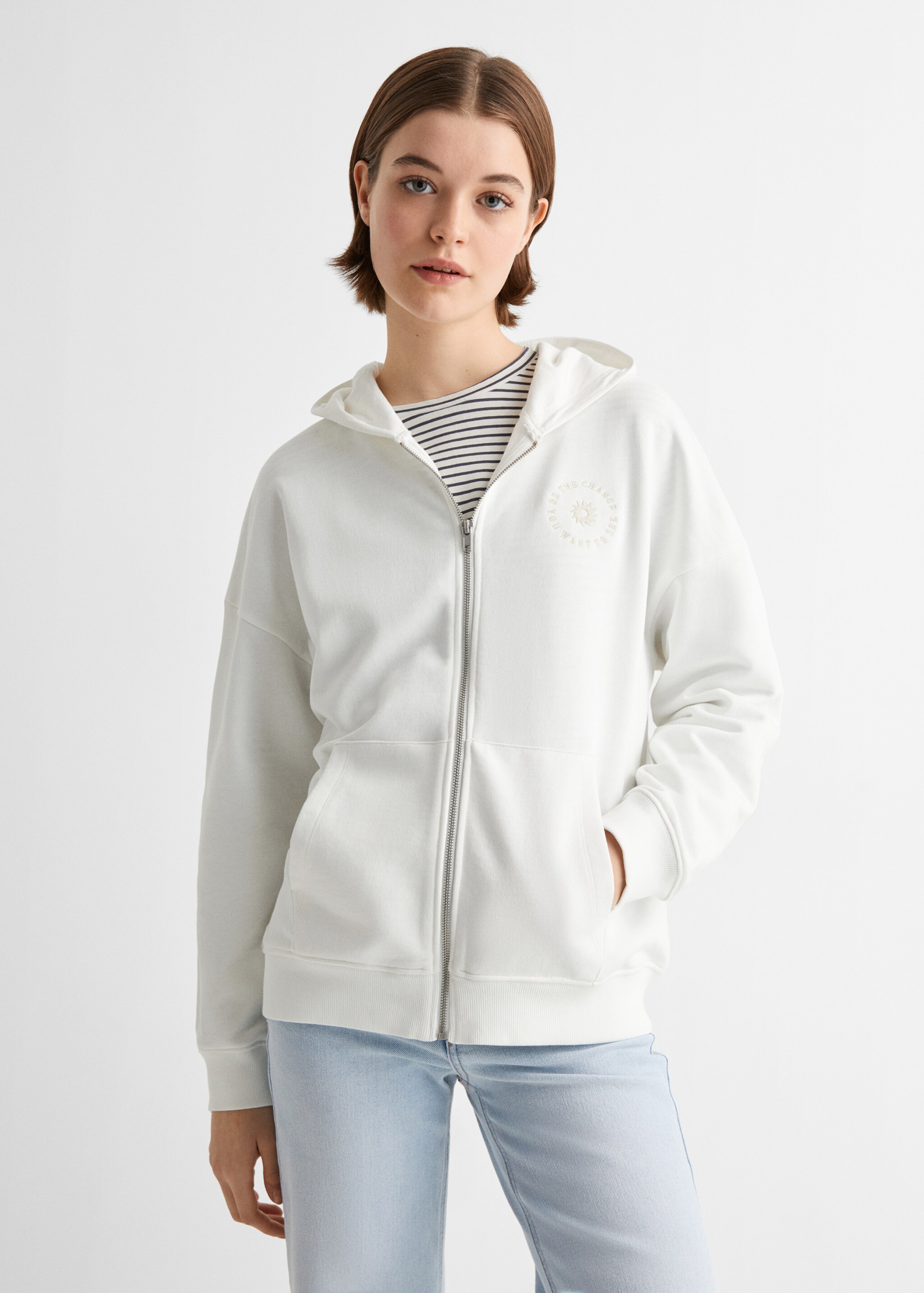 Message zipped hoodie - Medium plane