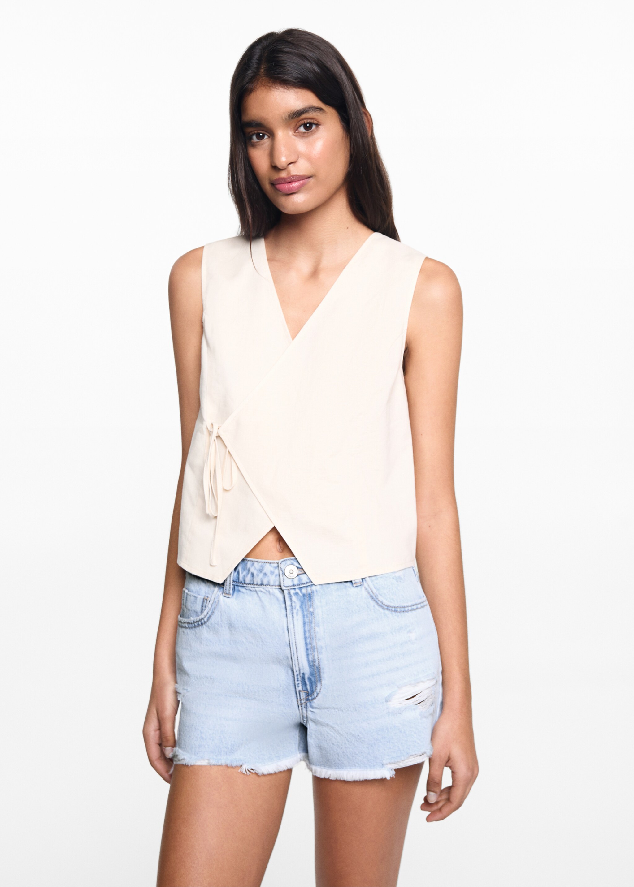 Gilet cotone incrociato - Piano medio