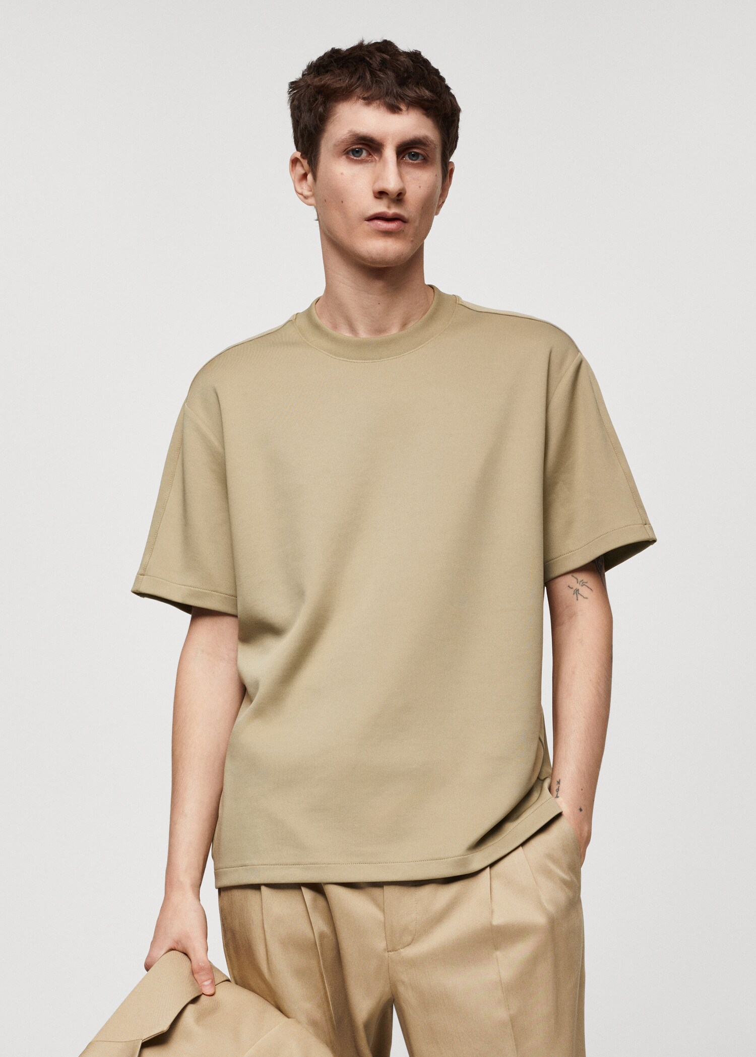 Relaxed-fit stretch fabric t-shirt - Medium plane
