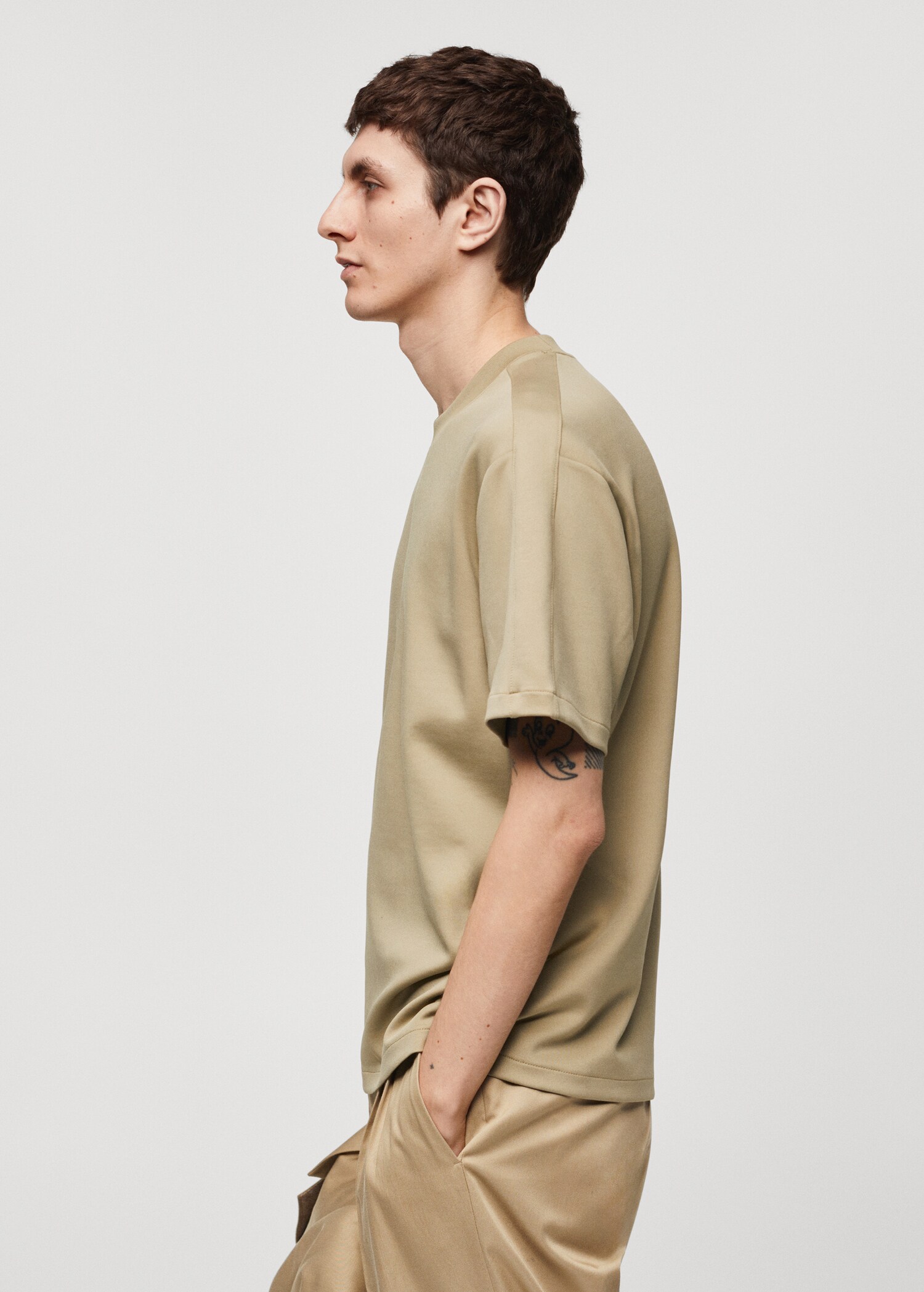 Relaxed-fit stretch fabric t-shirt - Details of the article 2
