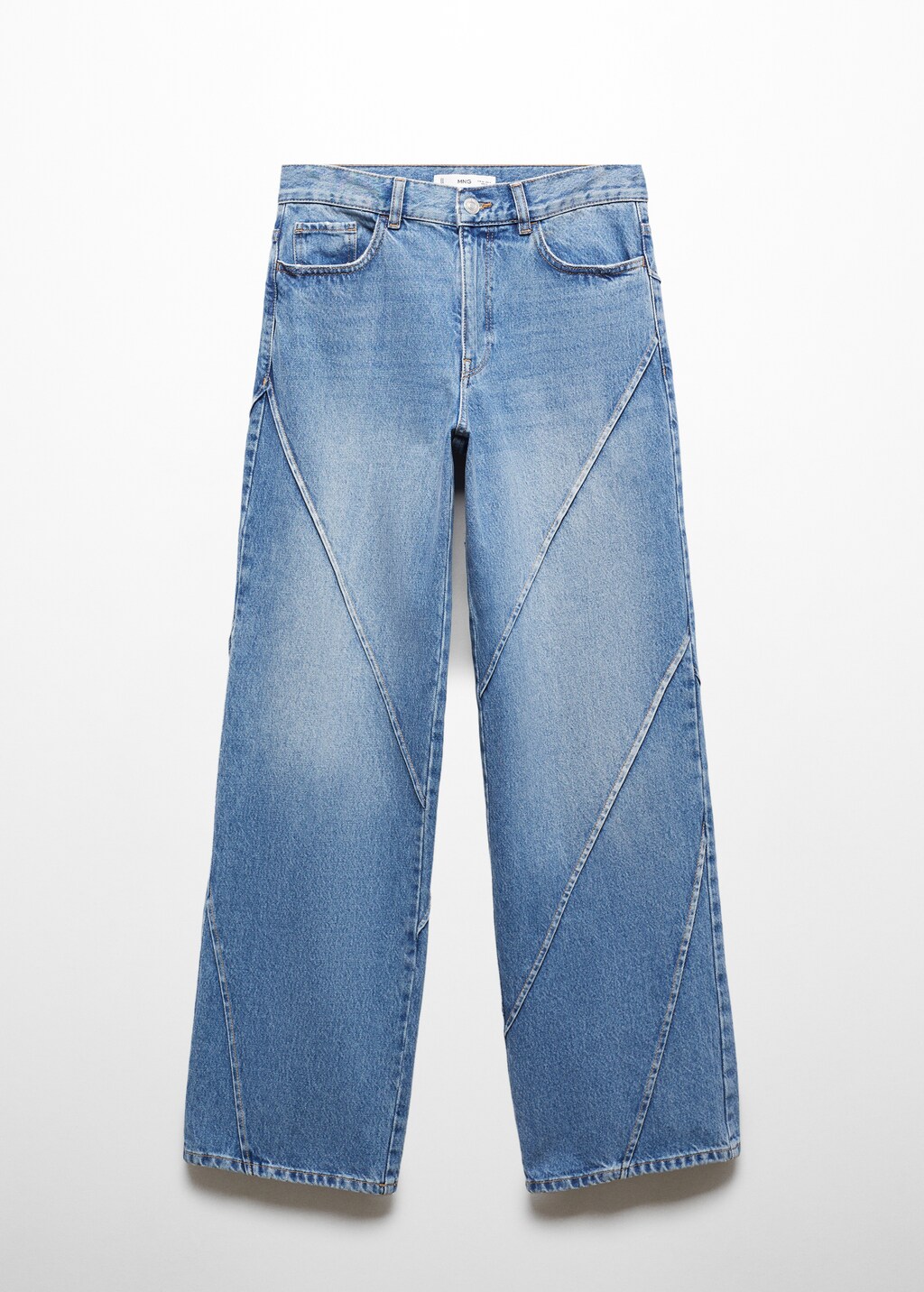 Wideleg jeans with decorative seams - Women | MANGO OUTLET USA