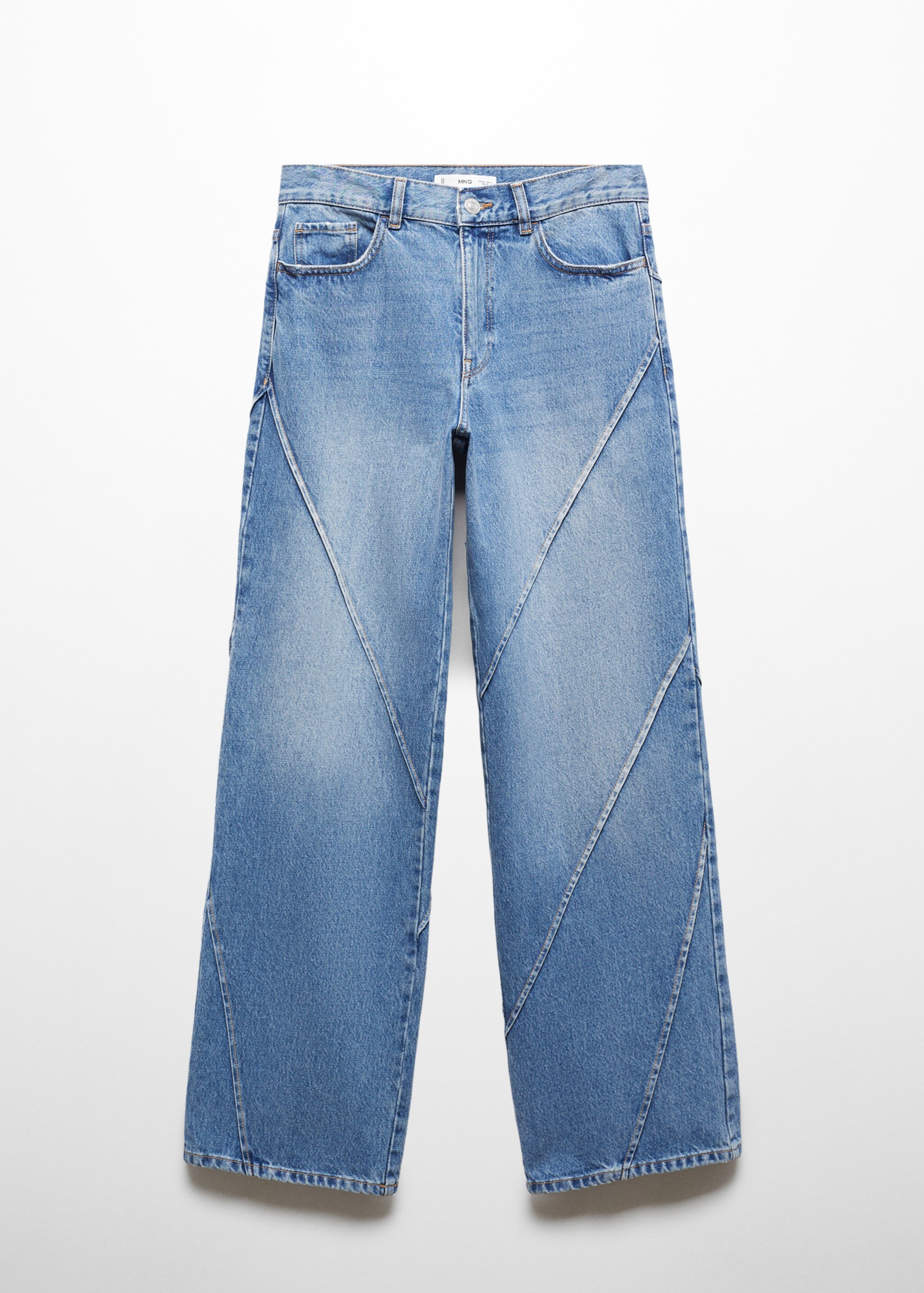 Wideleg jeans with decorative seams - Article without model