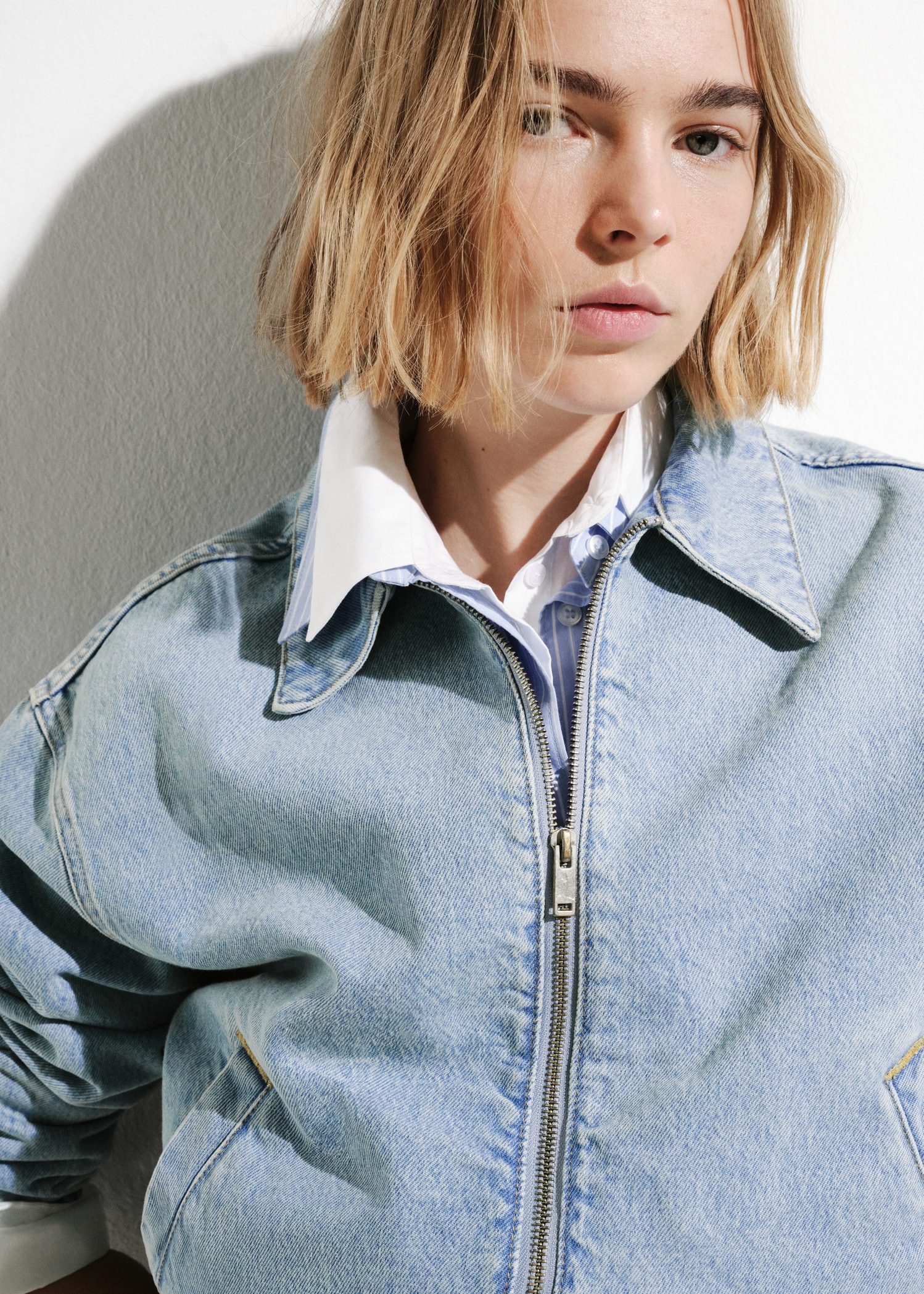 Denim bomber jacket Women MANGO OUTLET Hungary - Main Image